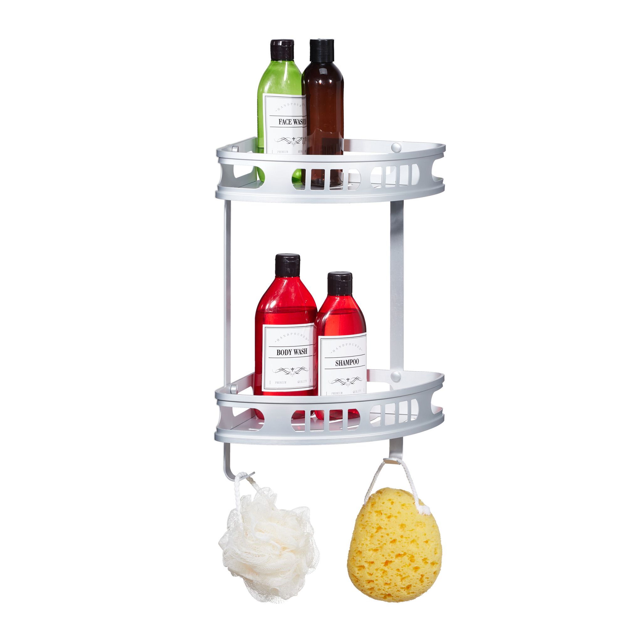 Badeckregal für Dusche Silber