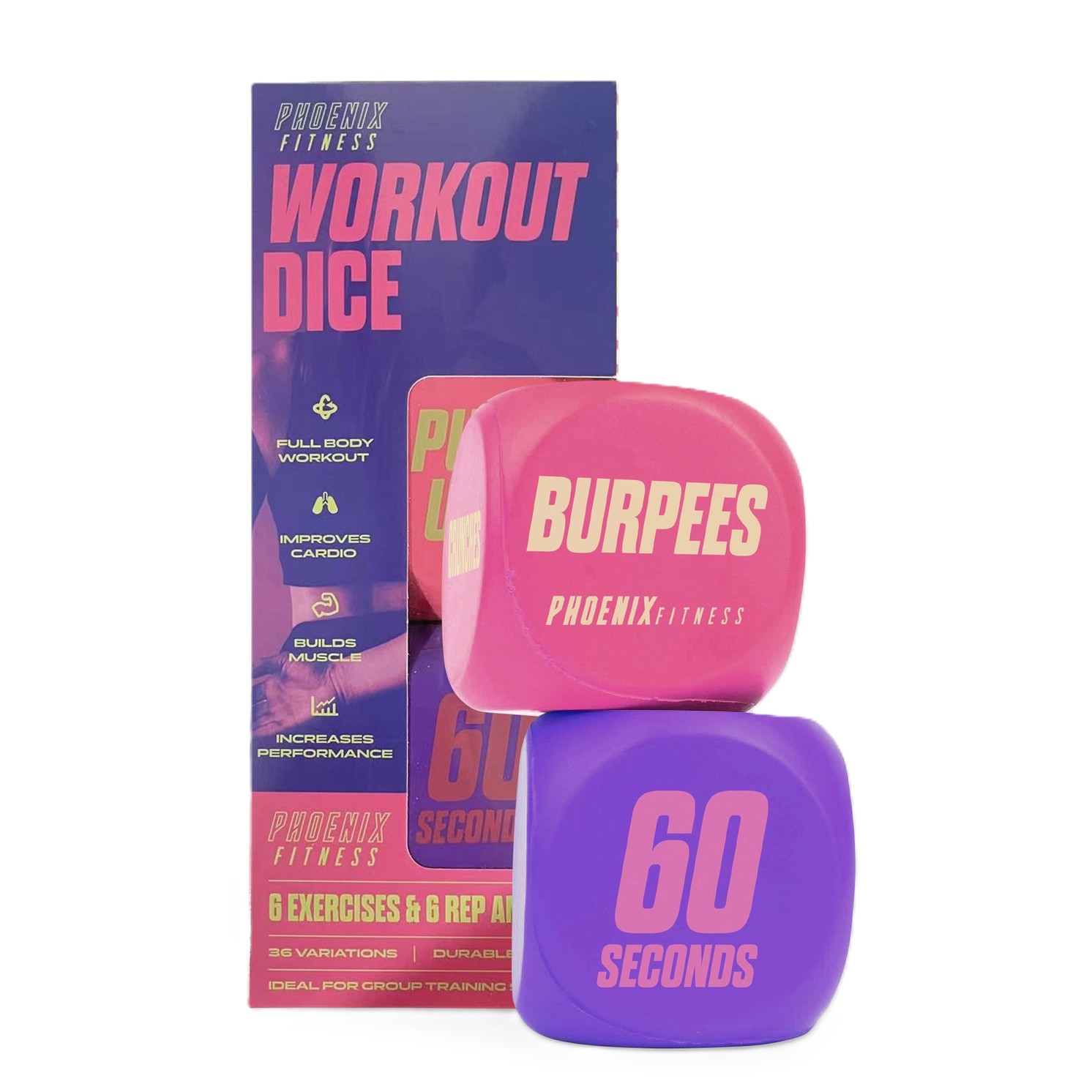 Fitness Übungswürfel 2 Stück Pink-Lila