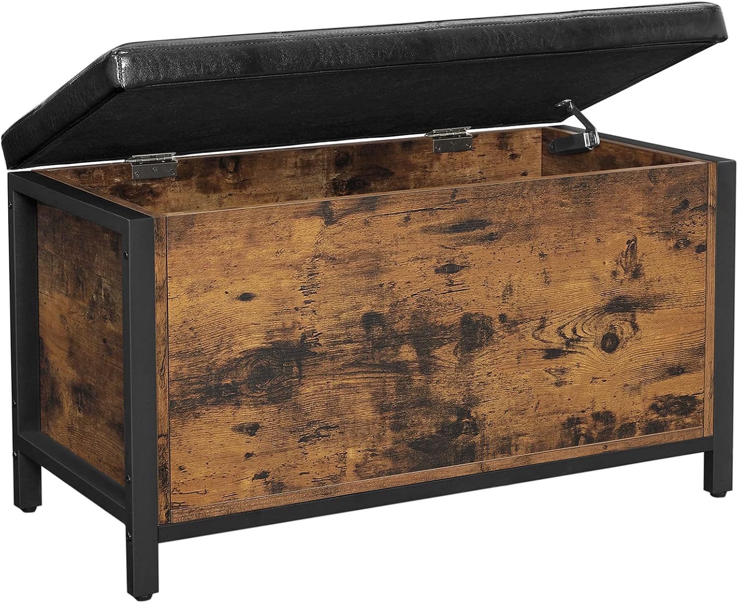 Sitzhocker Sitzbank mit Stauraum Kunstleder Vintagebraun