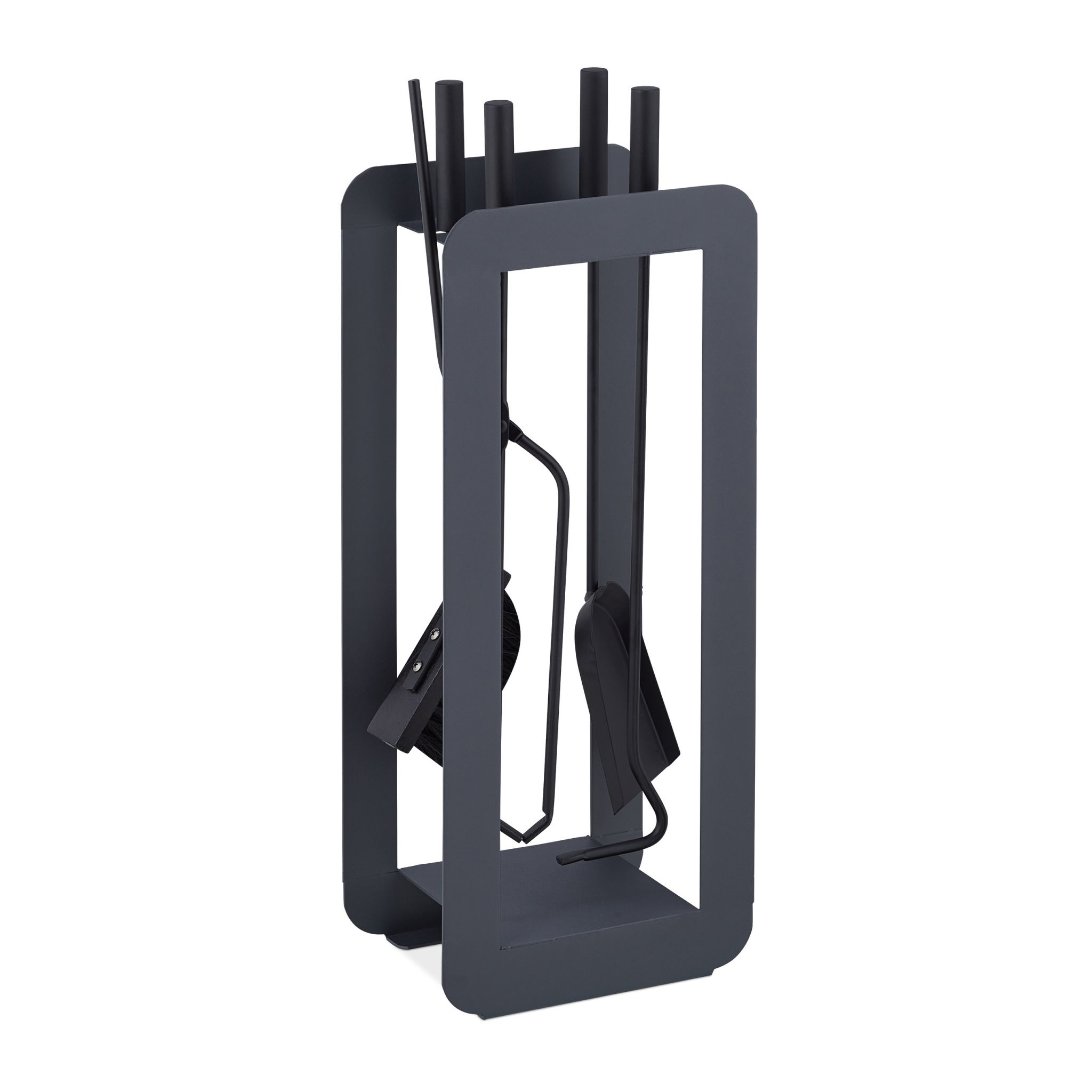 Kaminbesteck 5tlg. Schwarz-Grau
