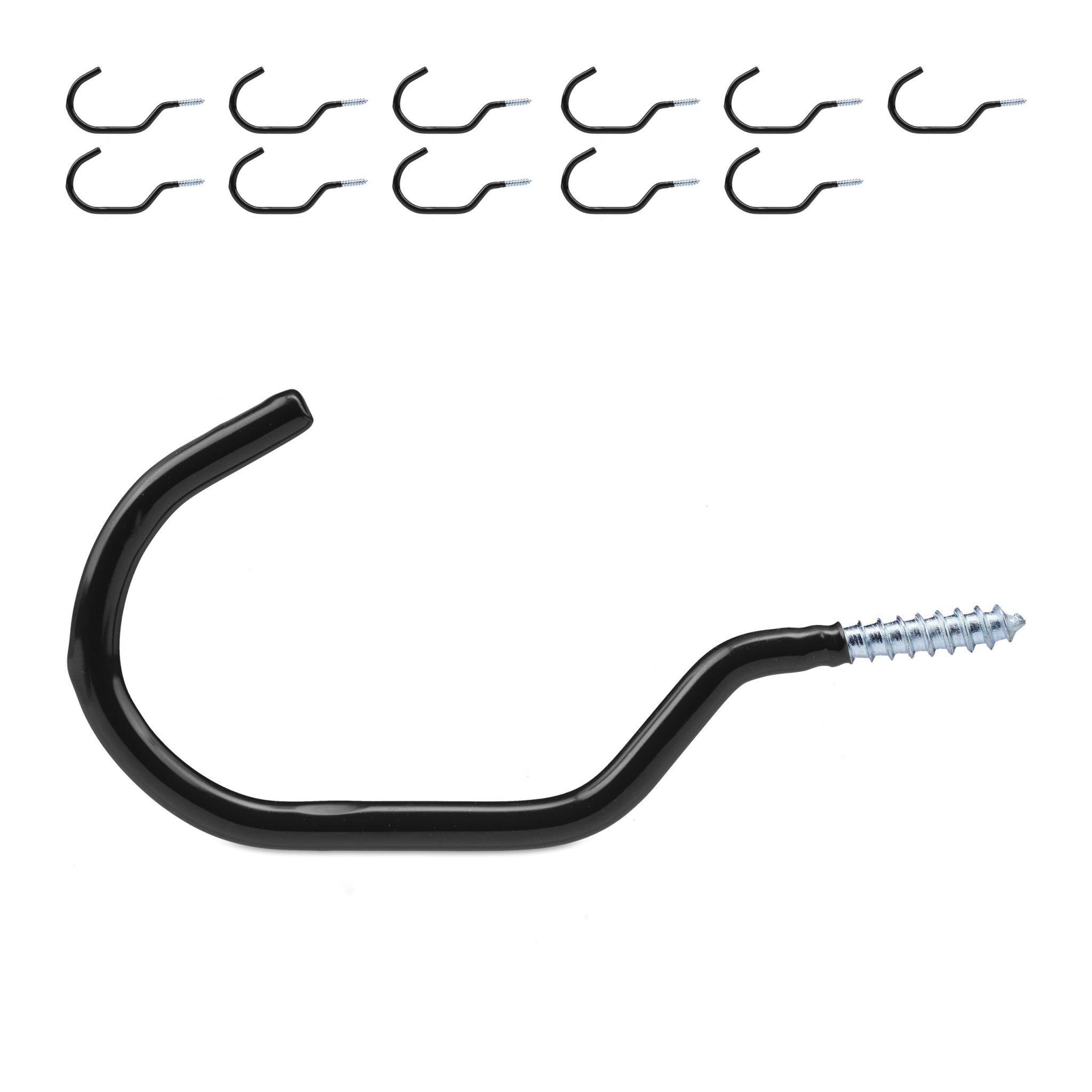 Fahrradhaken 12er-Set Schwarz-Silber