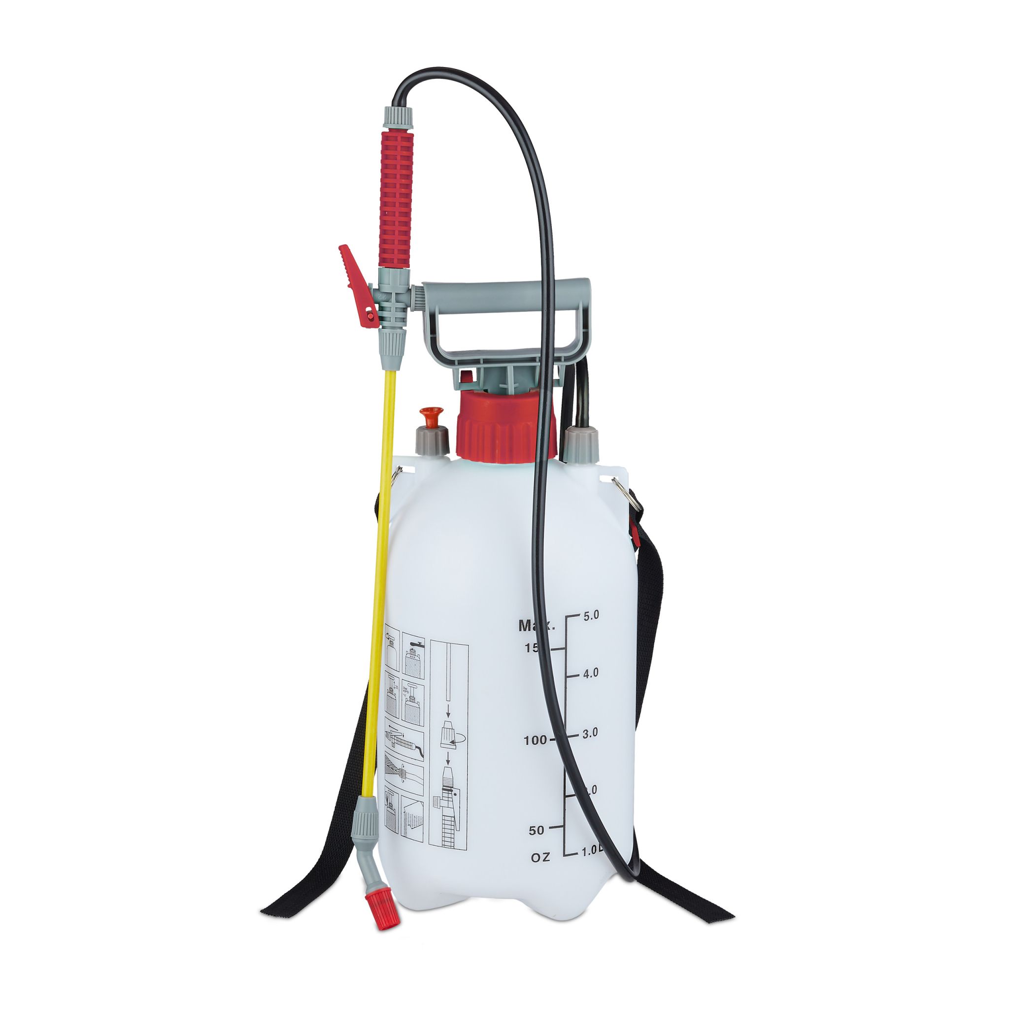 Drucksprüher 5 l Weiss-Rot-Schwarz