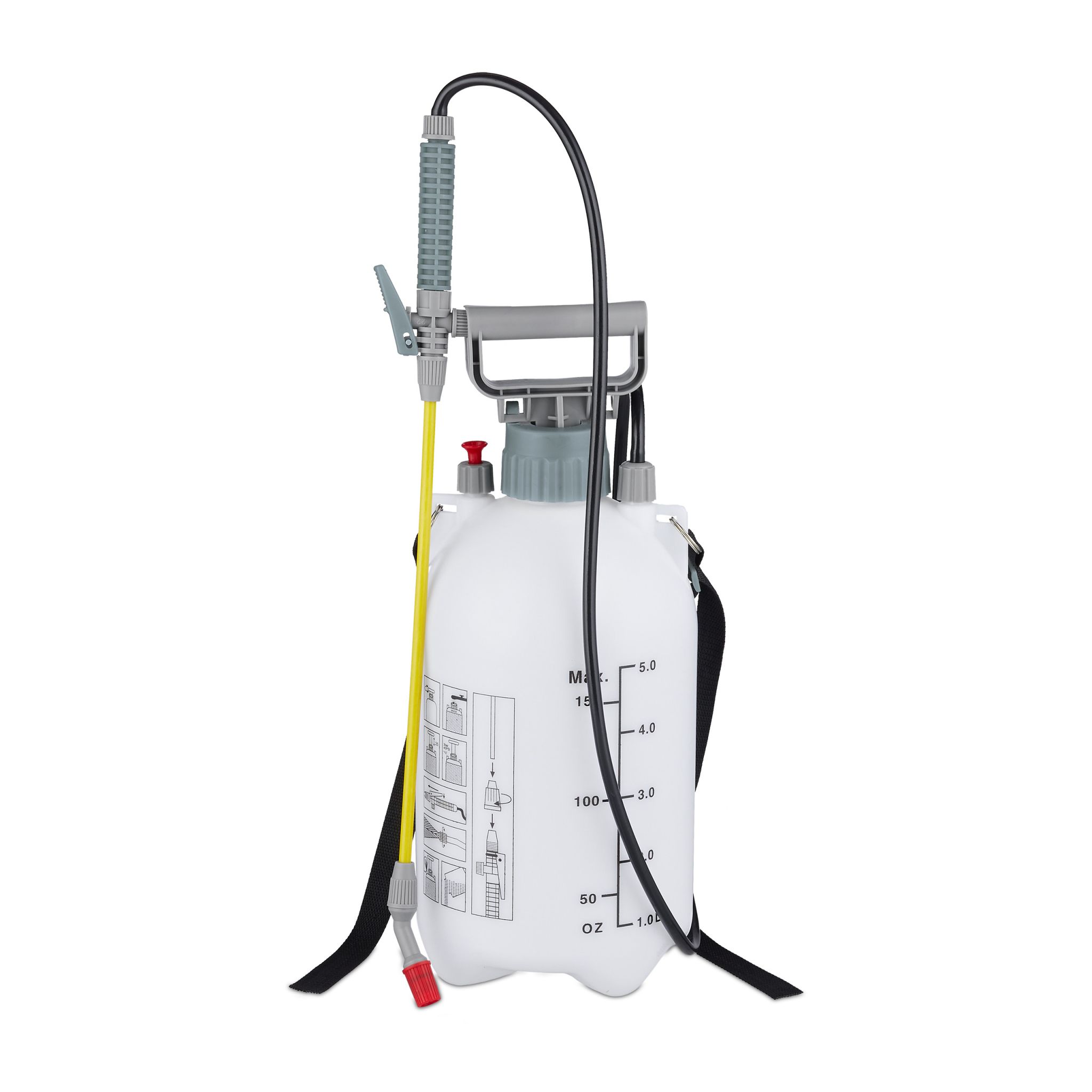 Drucksprüher 5 l Weiss-Schwarz-Grau