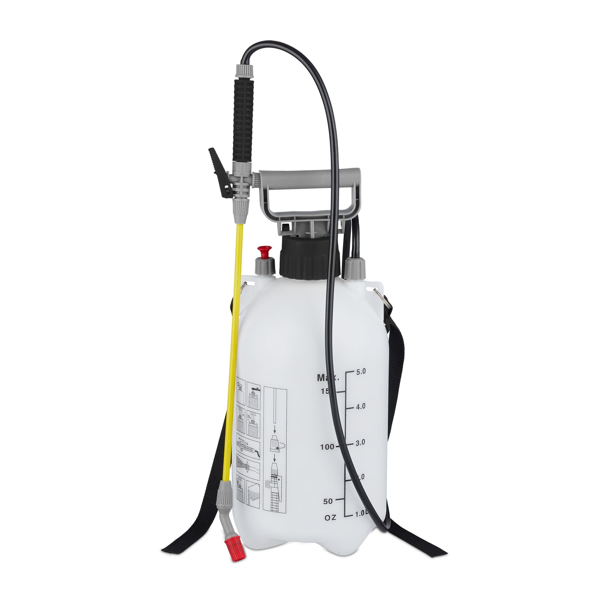 Drucksprüher 5 l Weiss-Schwarz-Grau