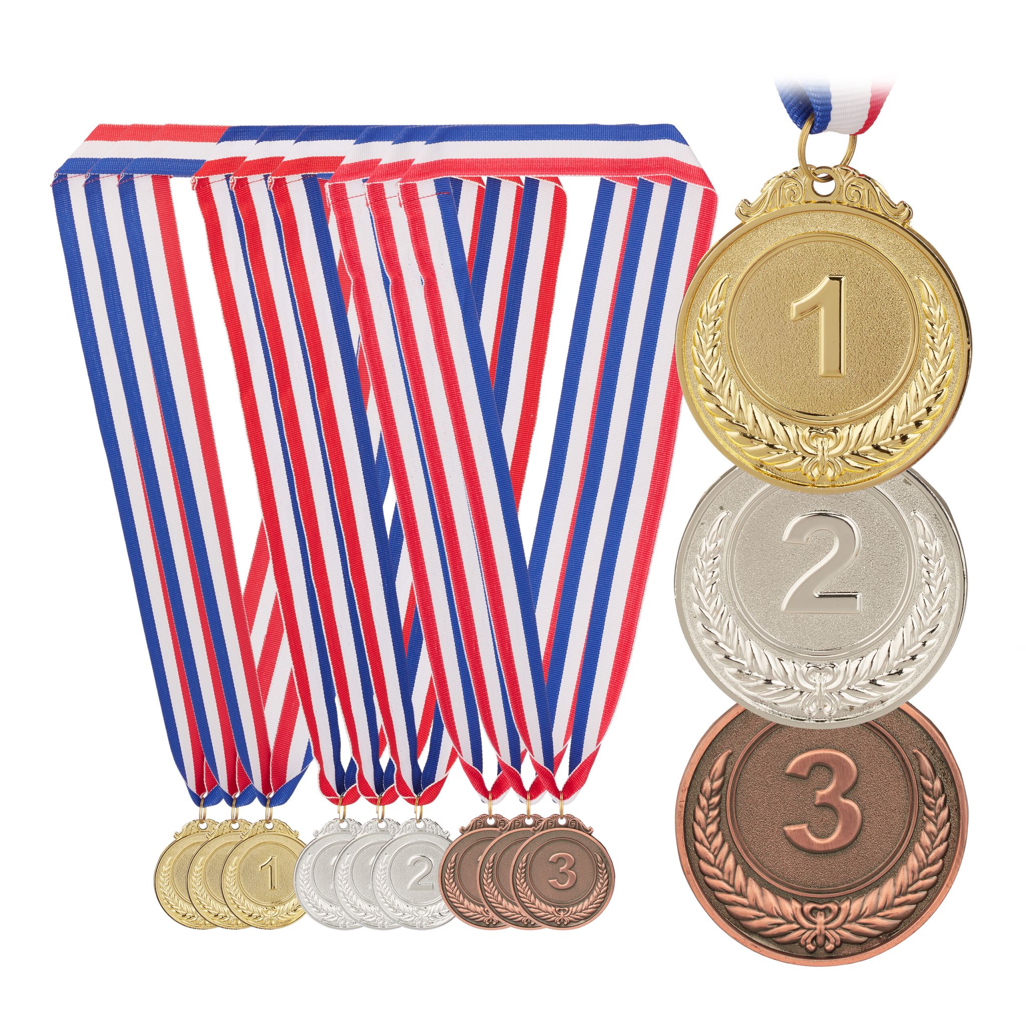 Medaillen für Kinder 12er-Set Gold-Kupfer-Silber