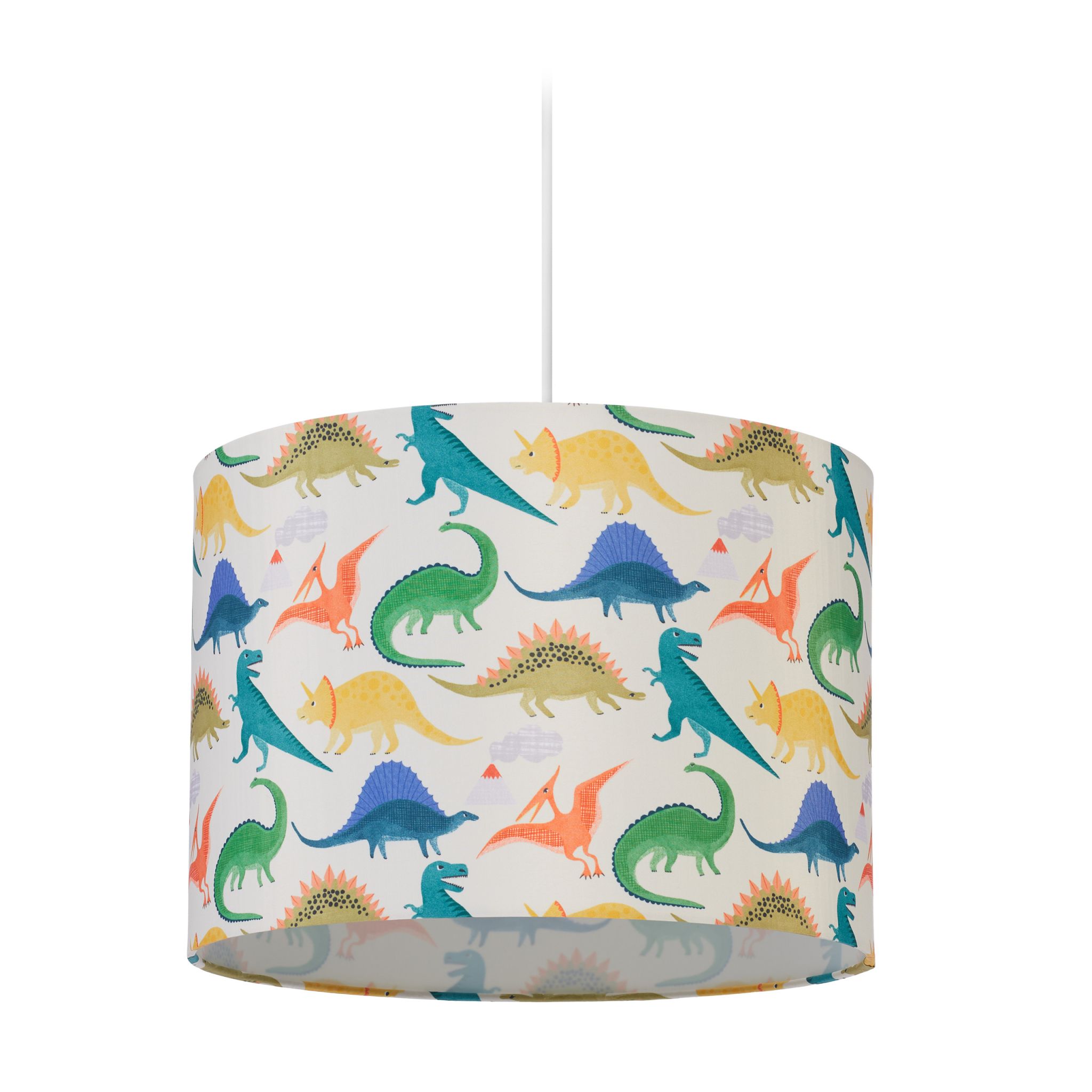 Dino Hängelampe Kinderzimmer Creme-Gelb-Grün