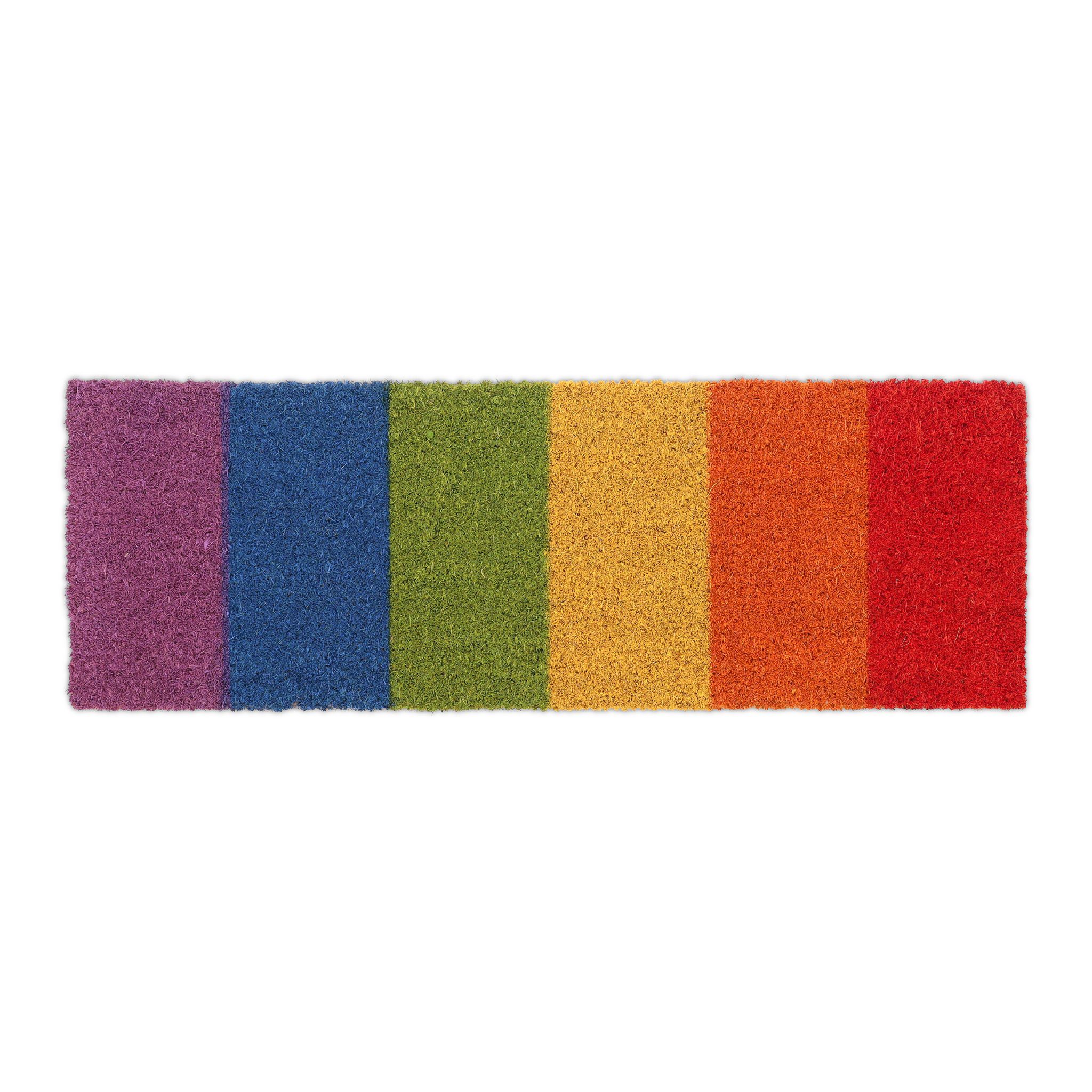 Kokos Fussmatte Regenbogen Gelb-Grün-Rot