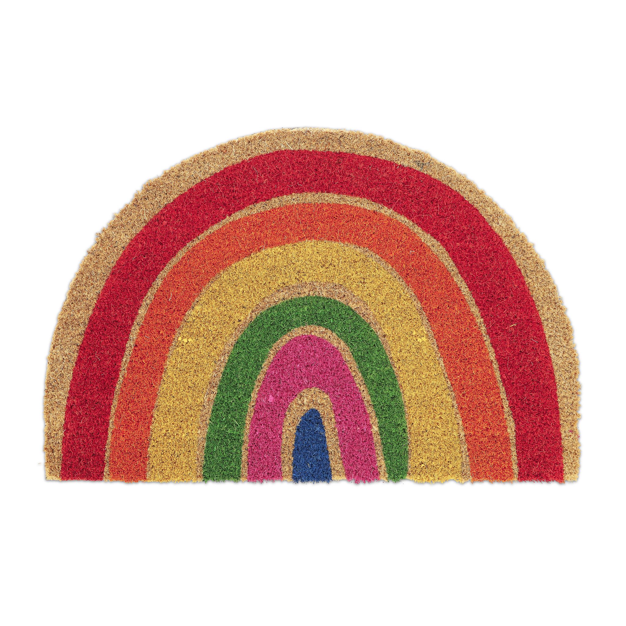 Kokos Fussmatte Regenbogen Blau-Grün-Rot
