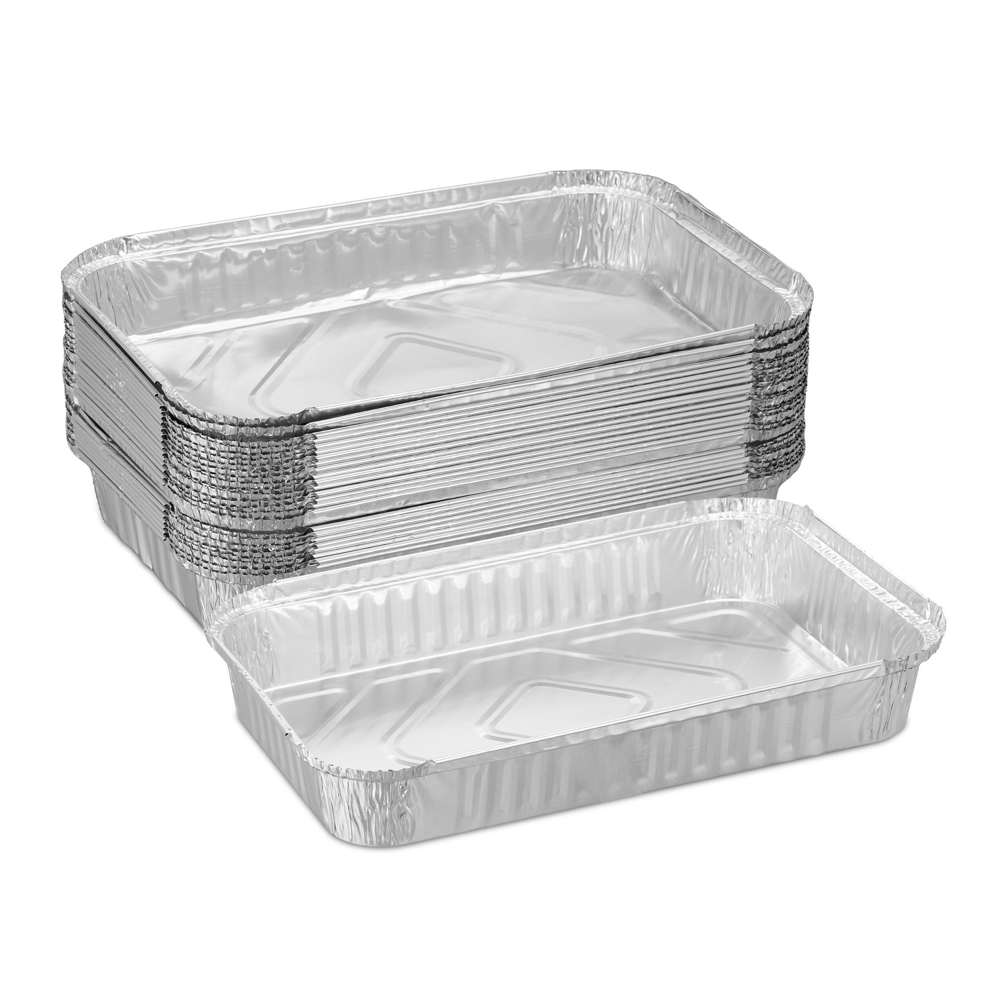 Aluschalen Grill 25er-Set Silber