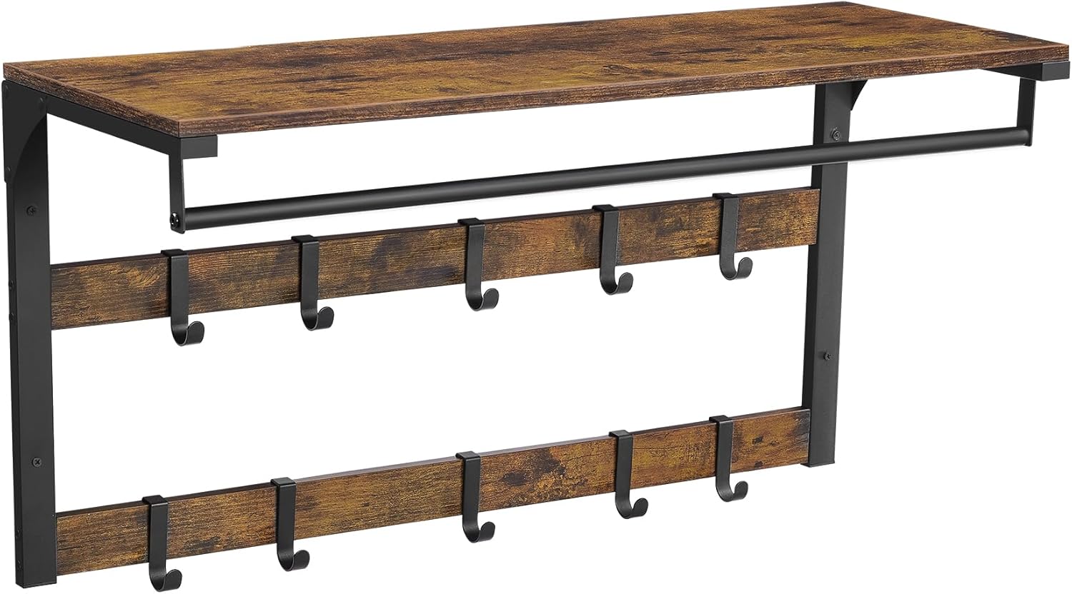 Wandgarderobe mit Ablage 80cm Vintagebraun-Schwarz