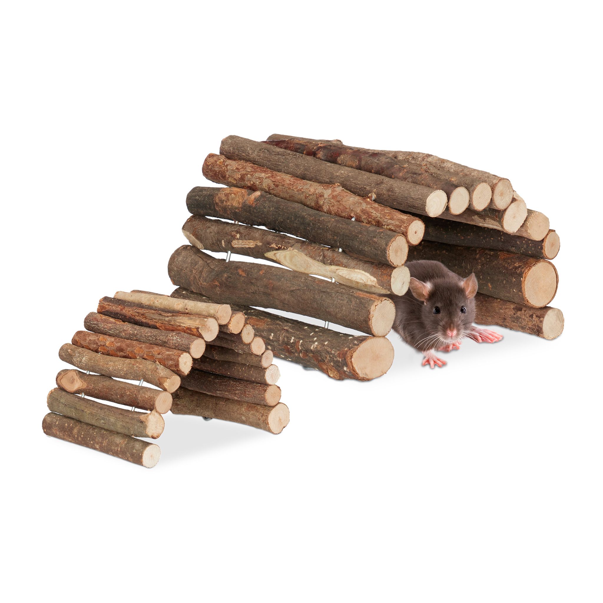 Nagerbrücke Holz 2er-Set Braun