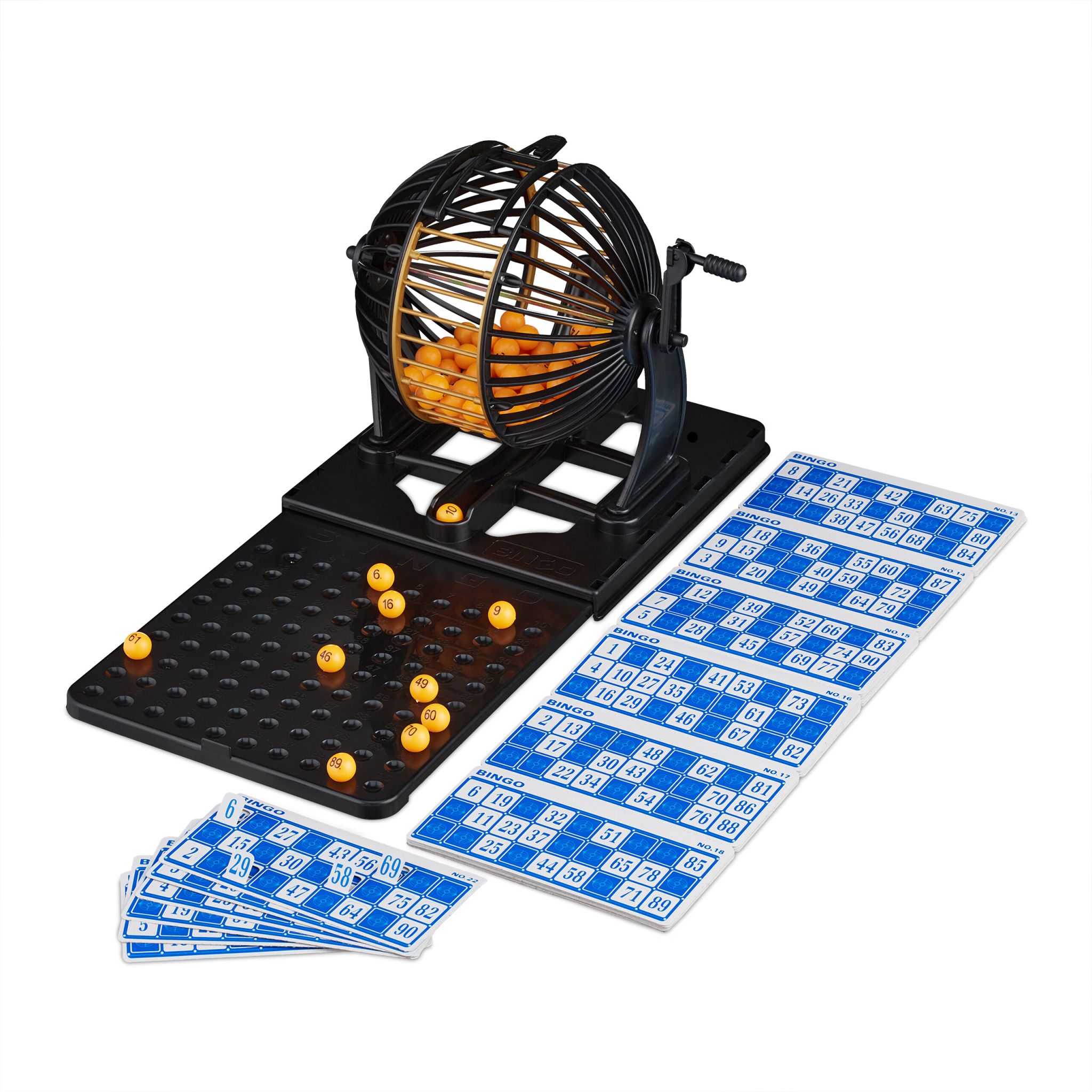 Bingo-Spiel Set für Kinder & Erwachsene Gold-Orange-Schwarz