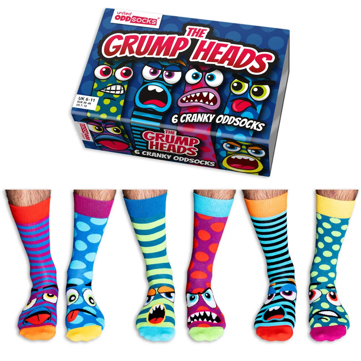 Einzelne Socken im 6er Pack GRUMP HEADS Gr. 39-46