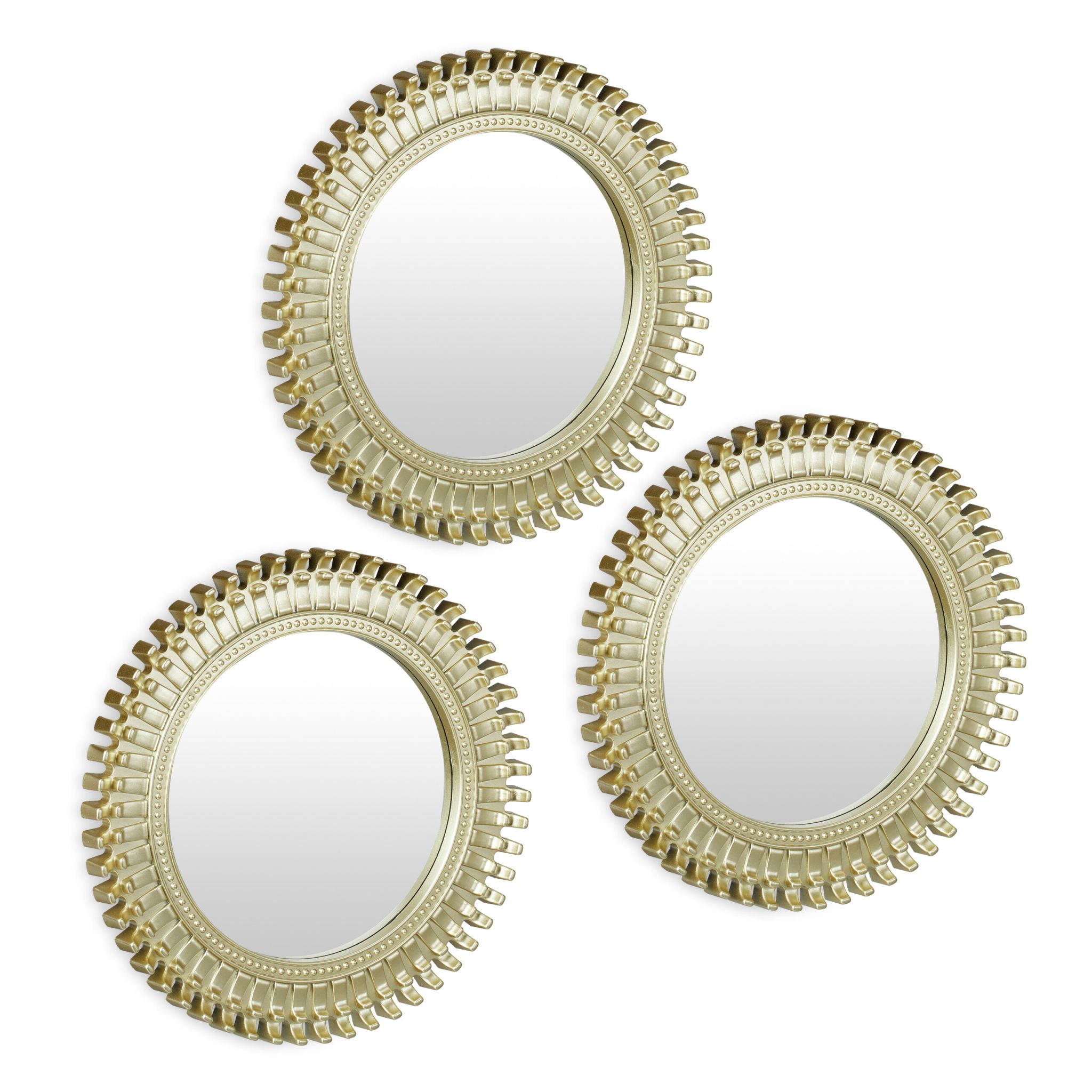 Spiegel 3er-Set Ornament Gold