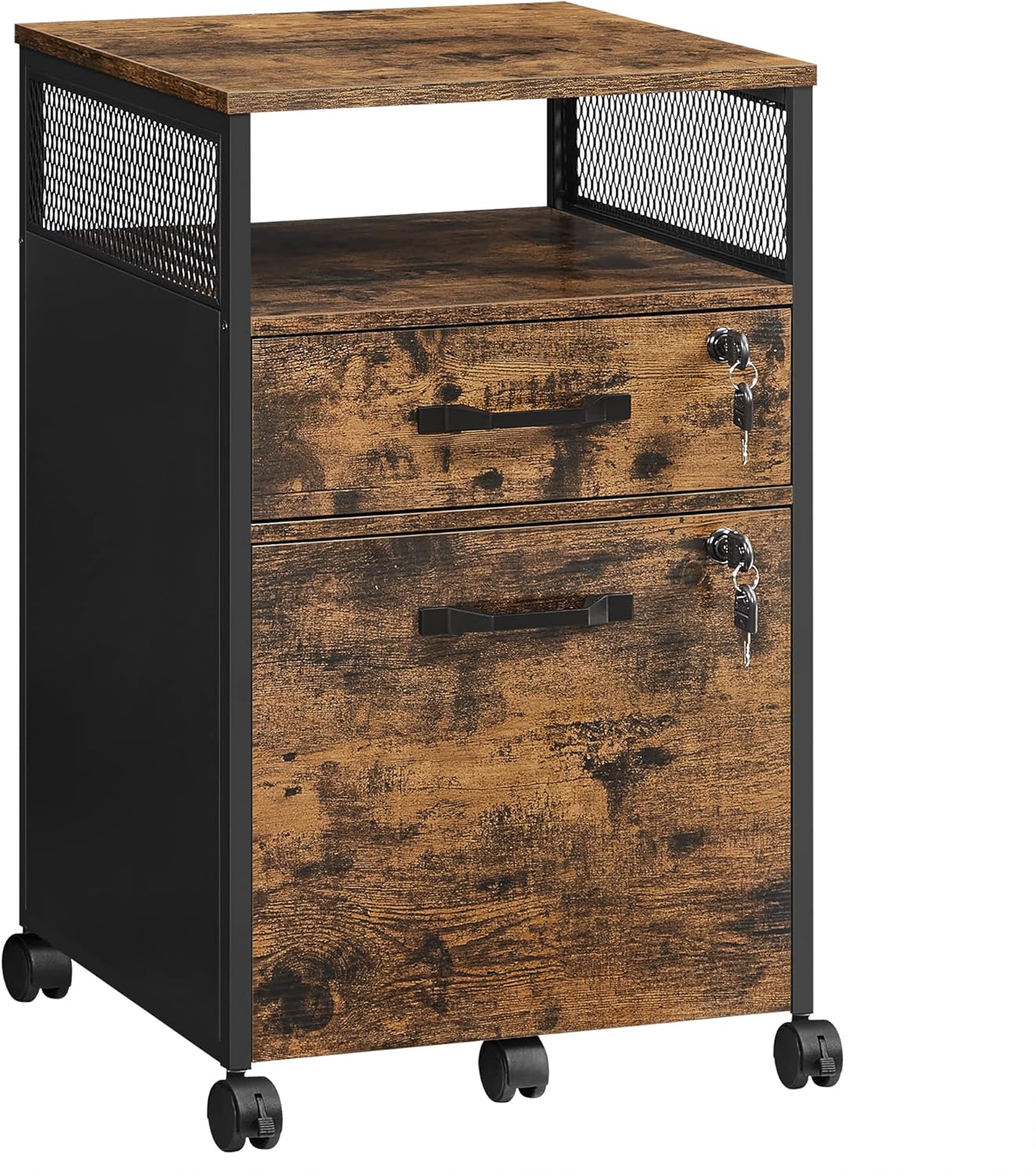 Rollcontainer Büroschrank mit Schubladen Vintagebraun