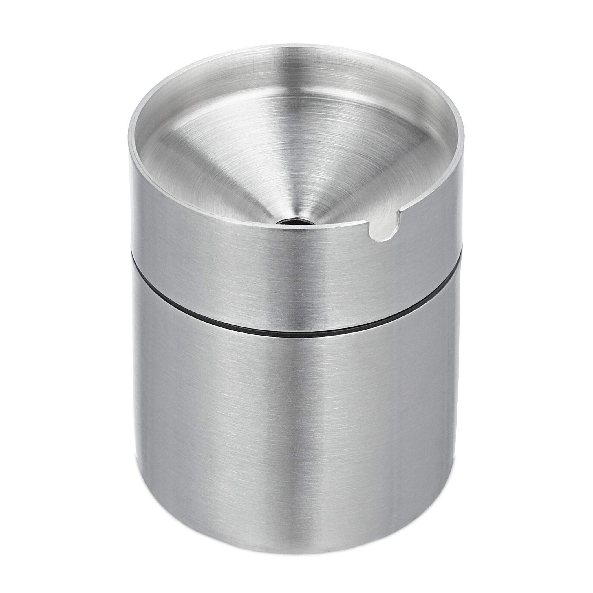 Aschenbecher mit Deckel Silber