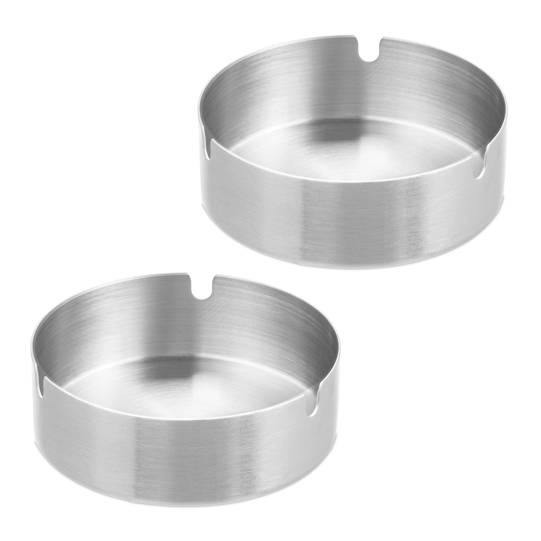 Aschenbecher Edelstahl 2er-Set Silber
