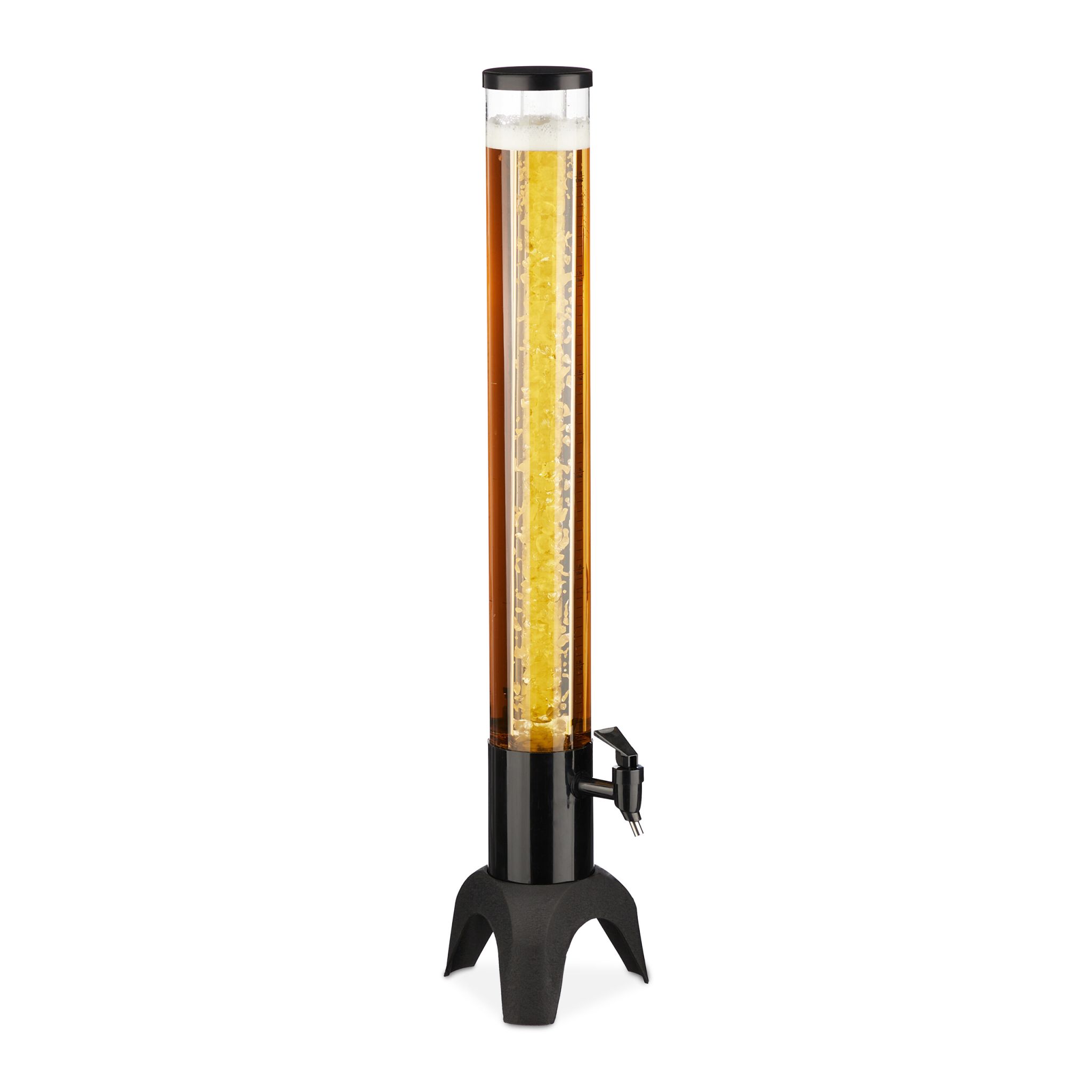 Biersäule mit Zapfhahn 2.5L Schwarz-Transparent
