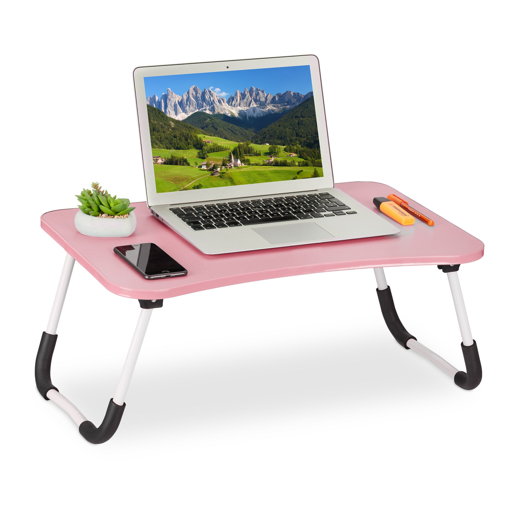 Laptoptisch Weiss-Pink-Schwarz