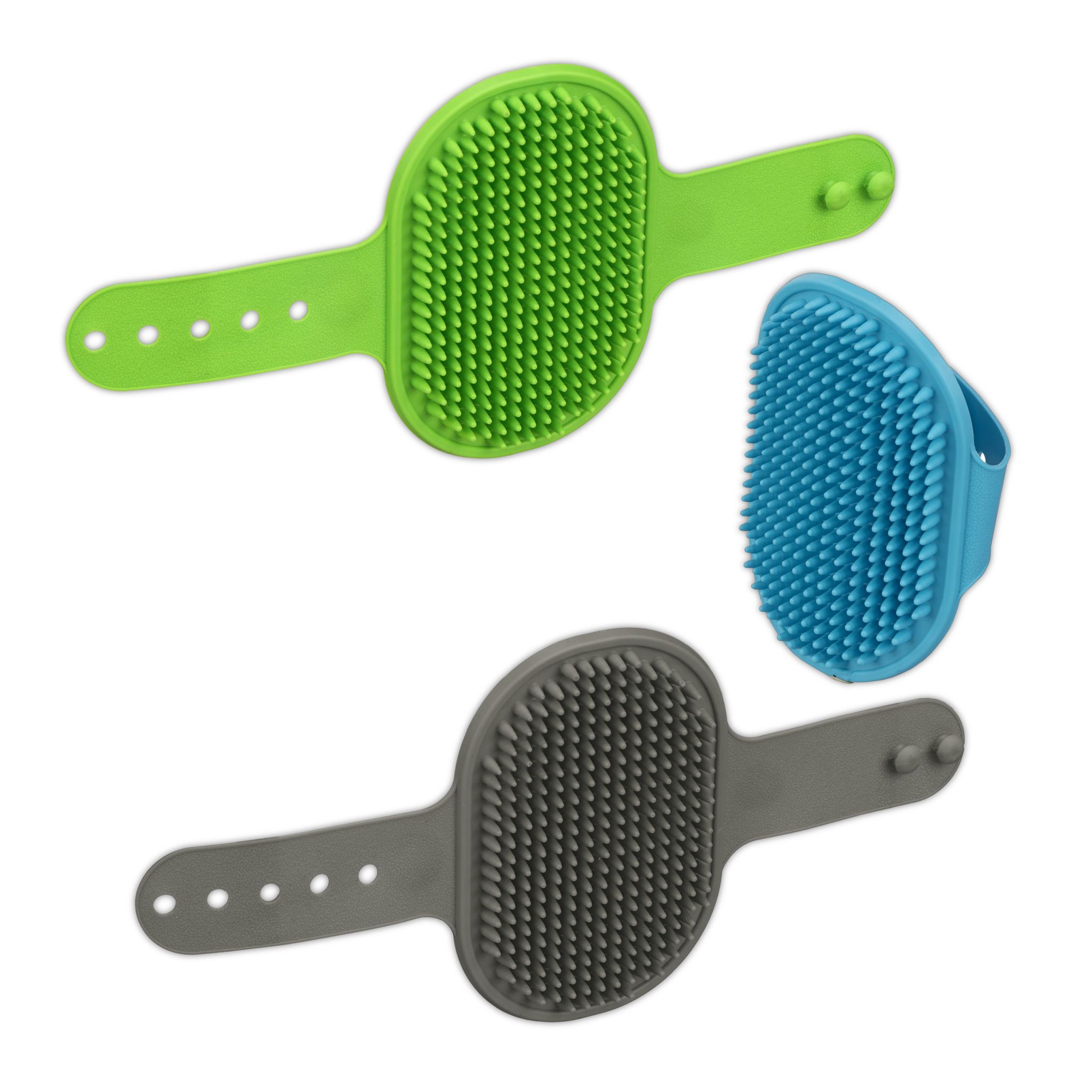 Massagebürste Hund & Katze 3er-Set Blau-Grün-Grau