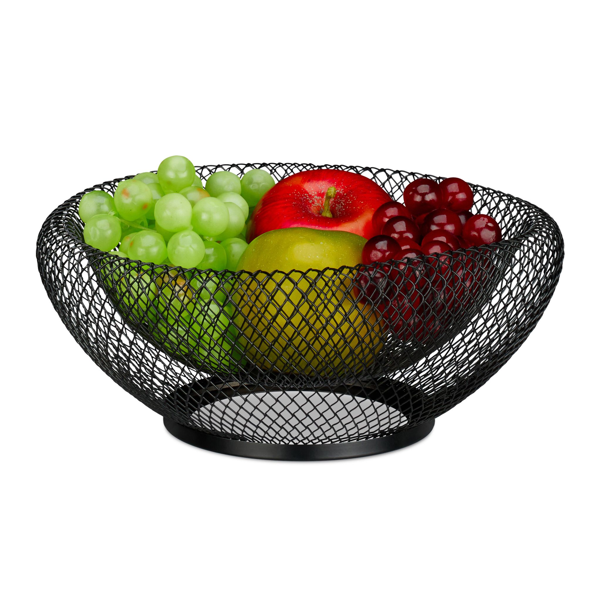 Doppelwandige Obstschale Metall Schwarz