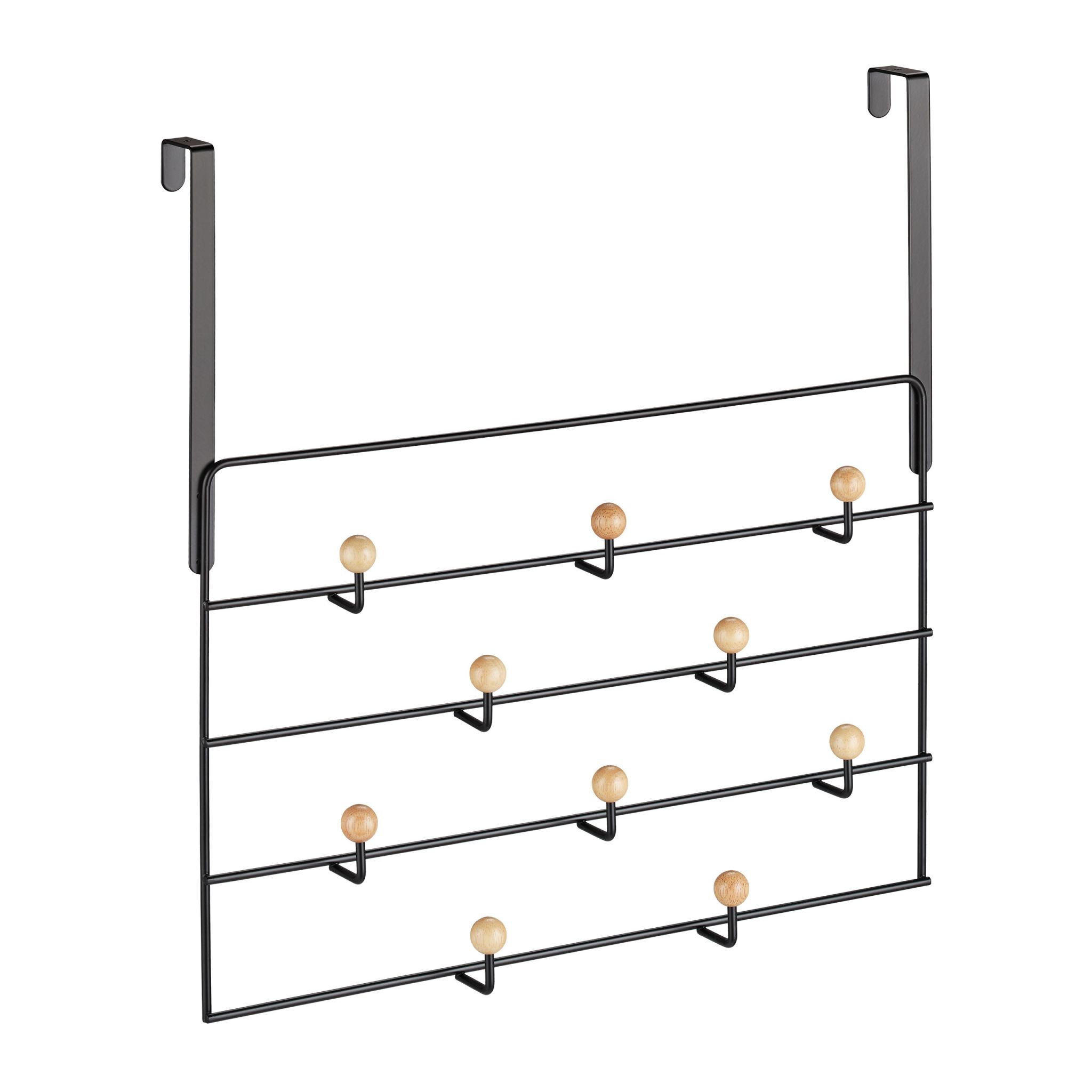 Türgarderobe 10 Haken Hellbraun-Schwarz