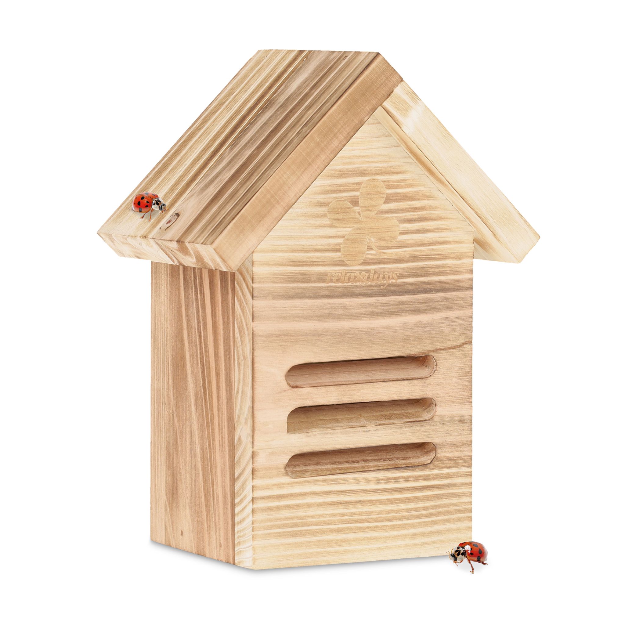 Marienkäferhaus Holz Braun-Hellbraun