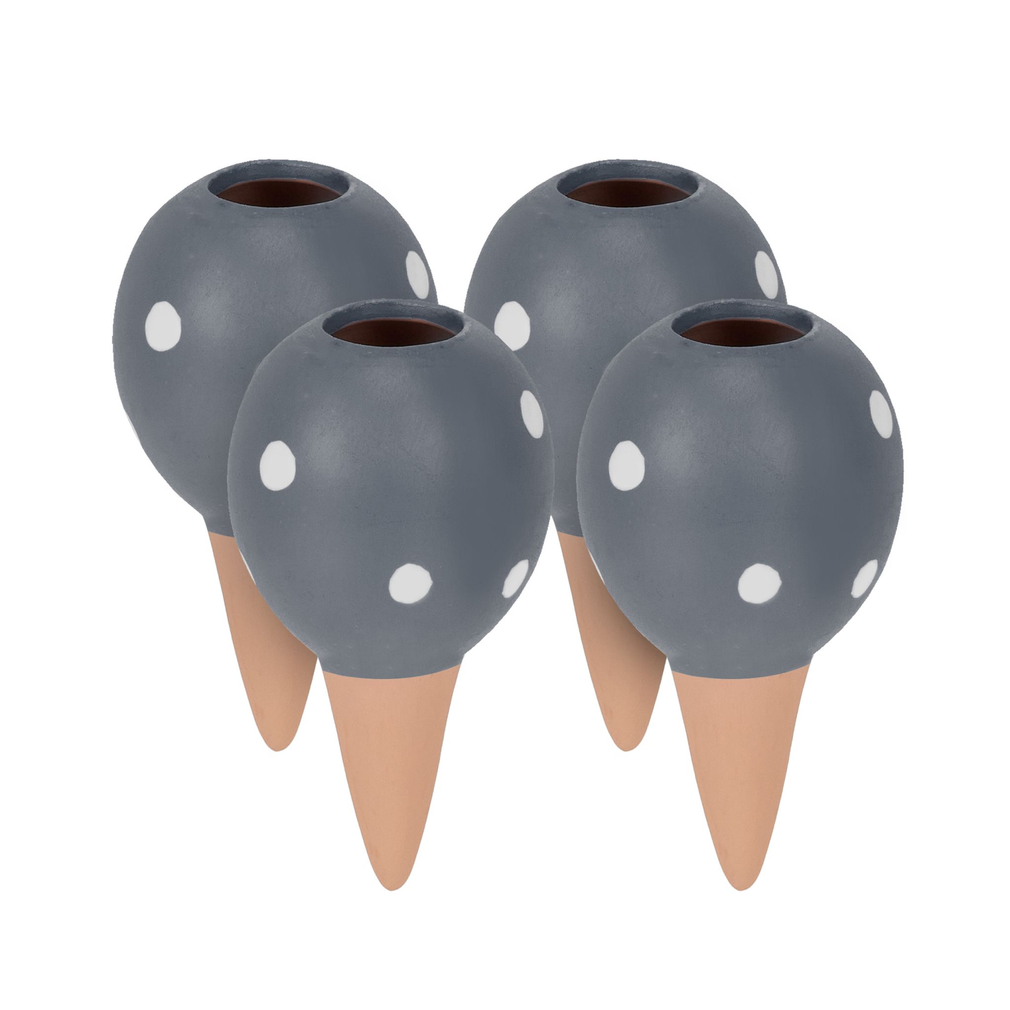 Tonkegel 4er-Set Weiss-Hellbraun-Grau