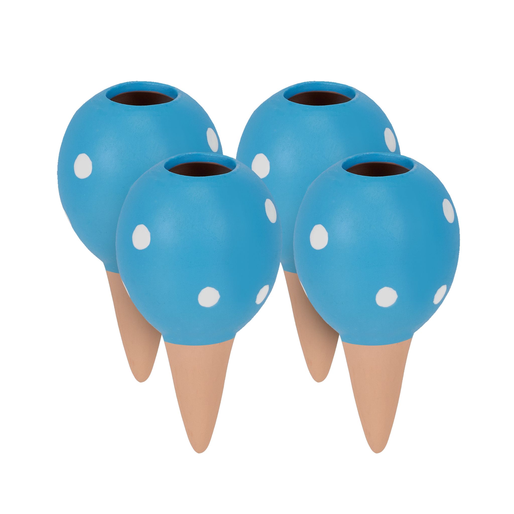 Tonkegel 4er-Set Weiss-Hellblau-Hellbraun