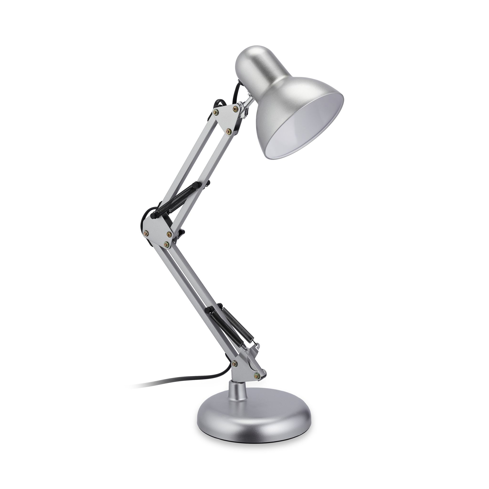 Retro Schreibtischlampe silber Schwarz-Silber