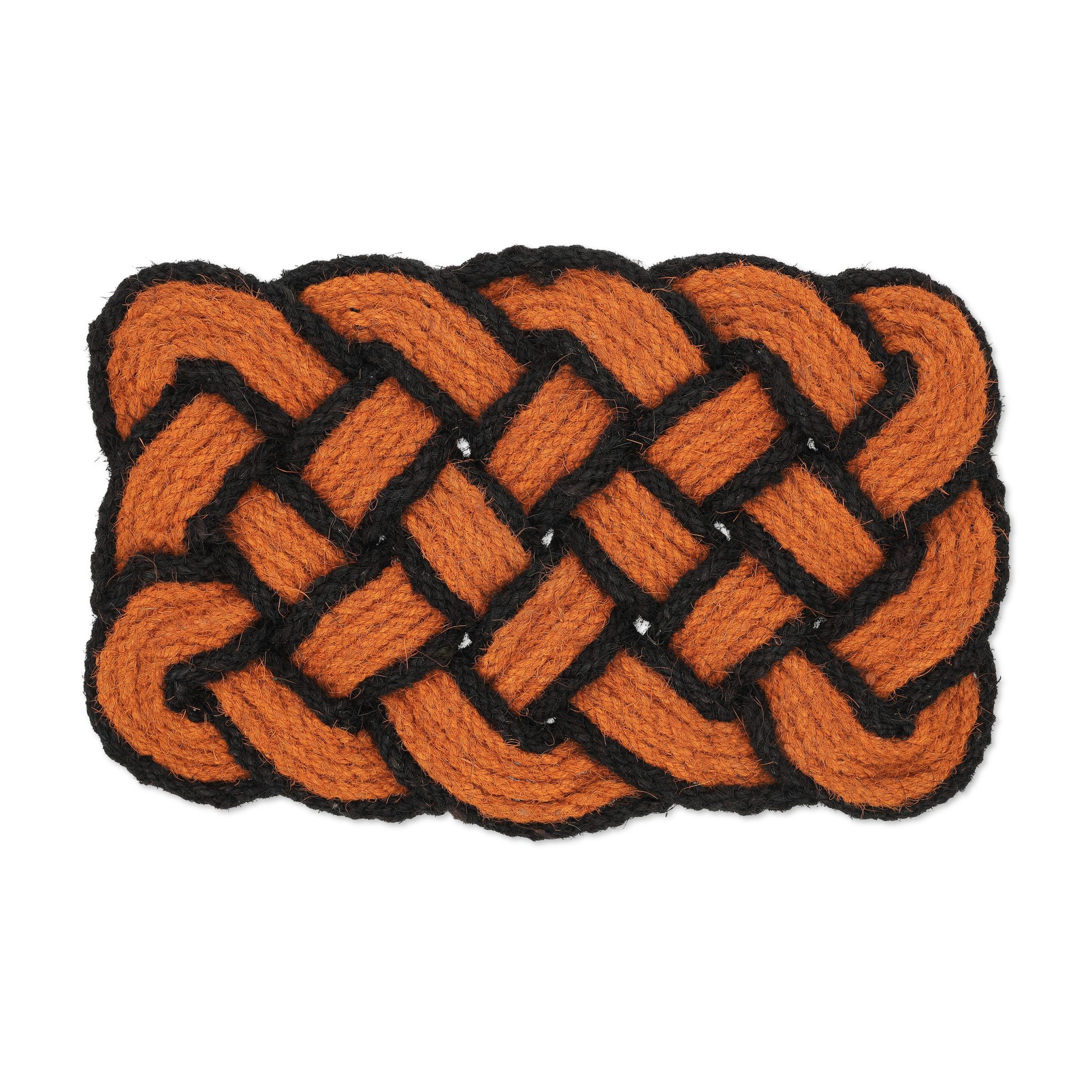 Fussmatte Kokos Knoten Orange-Schwarz