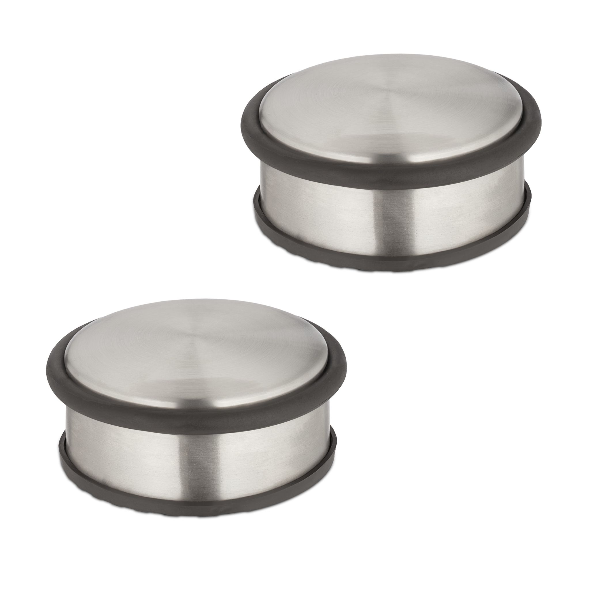 Edelstahl Türstopper 2er-Set Schwarz-Silber