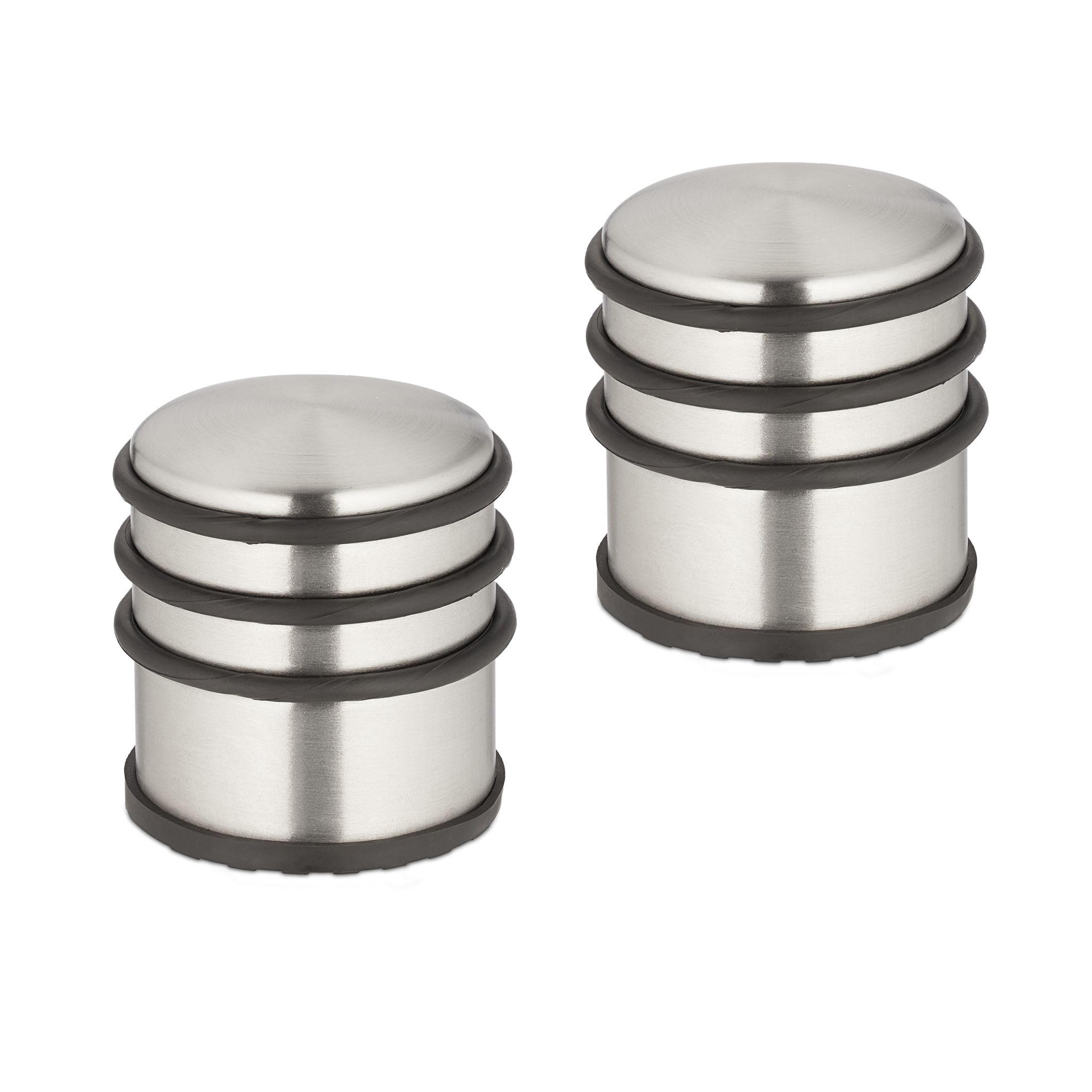 Edelstahl Türstopper 2er-Set Schwarz-Silber