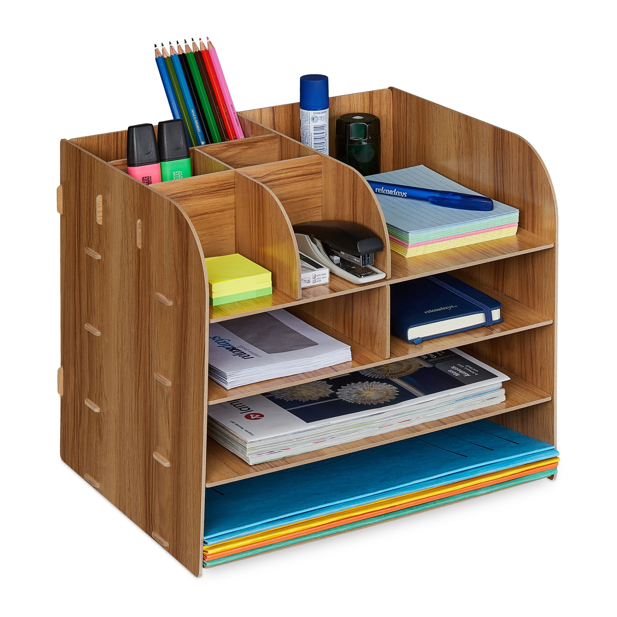 Schreibtisch Organizer mit Ablagefächern Braun