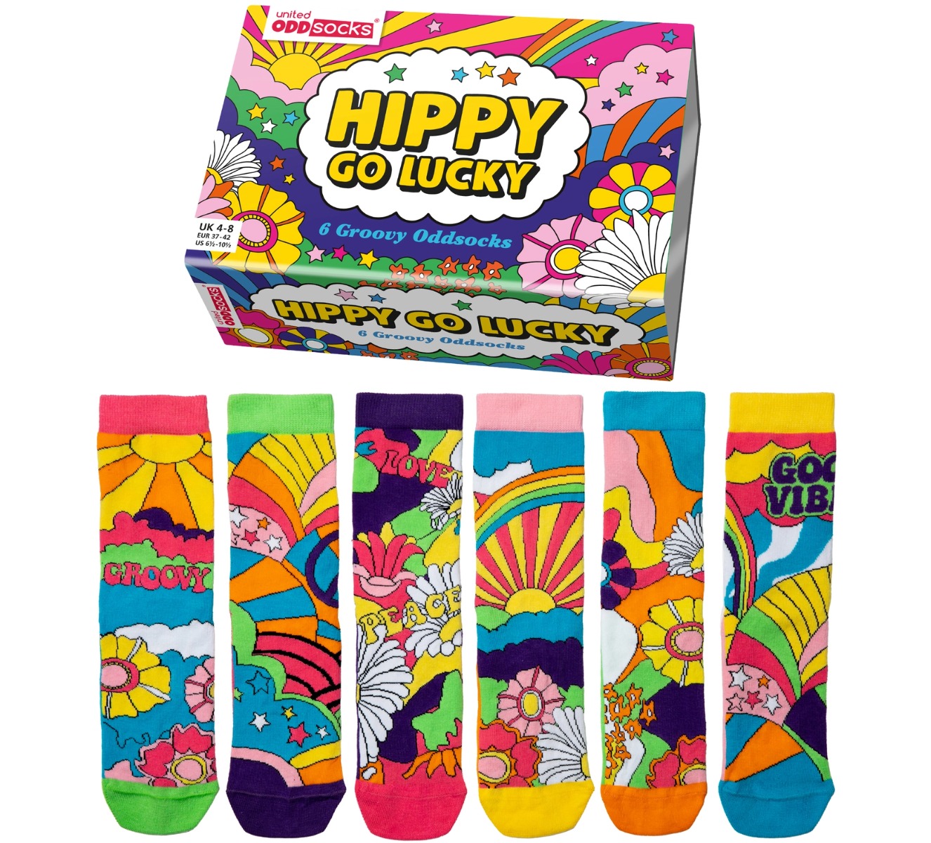 Einzelne Socken im 6er Pack HIPPY GO LUCKY Gr. 37-42