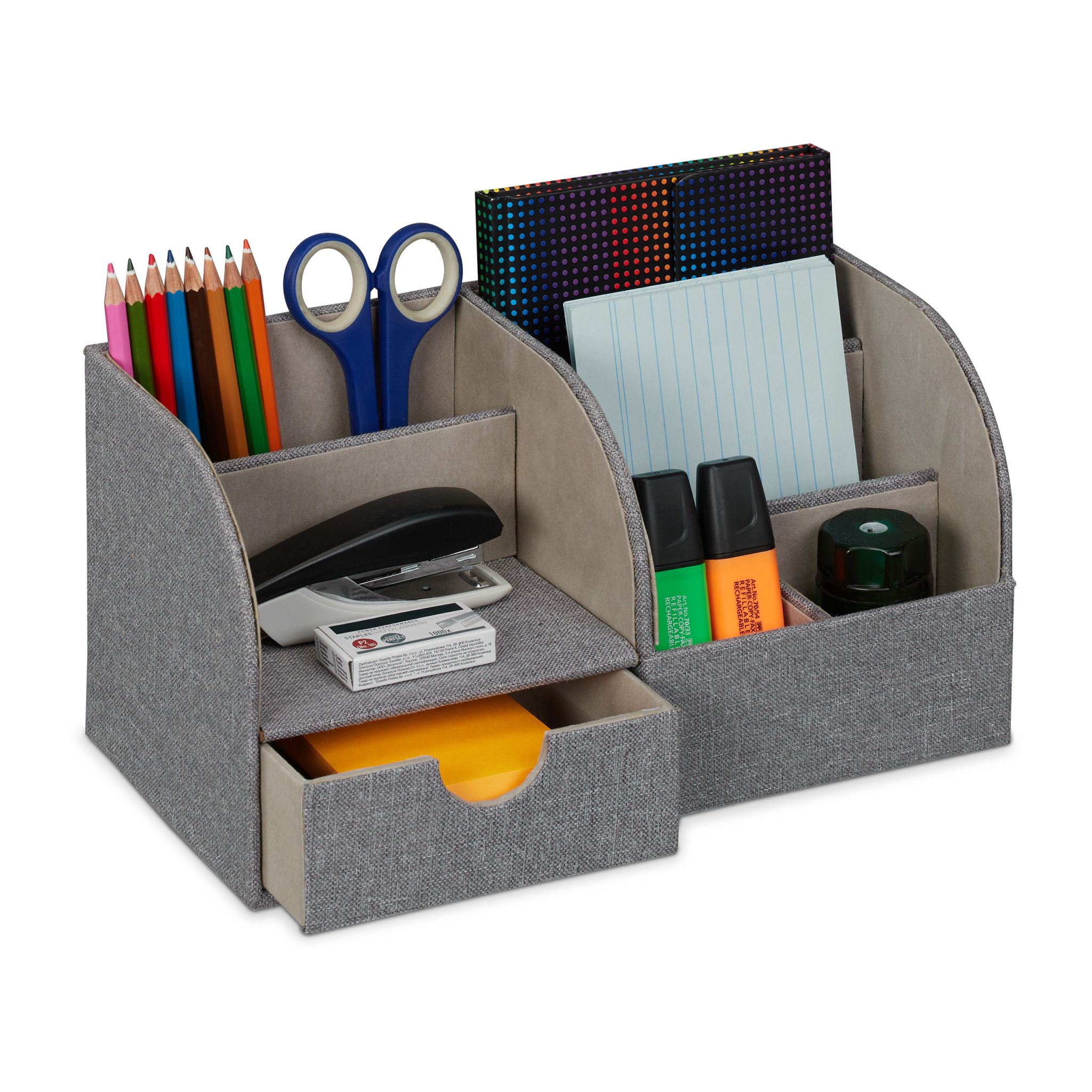 Schreibtisch Organizer Leinenoptik Grau