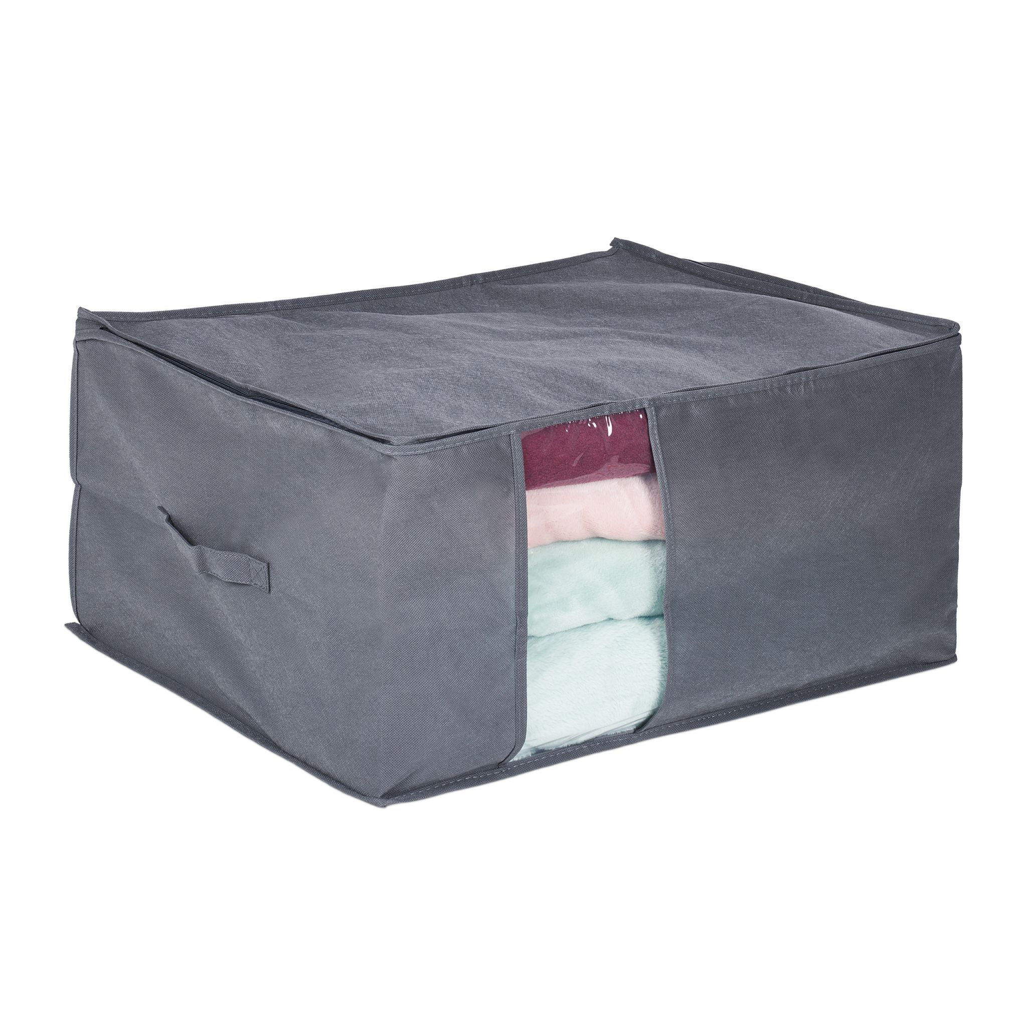 Aufbewahrungstasche Stoff Transparent-Grau