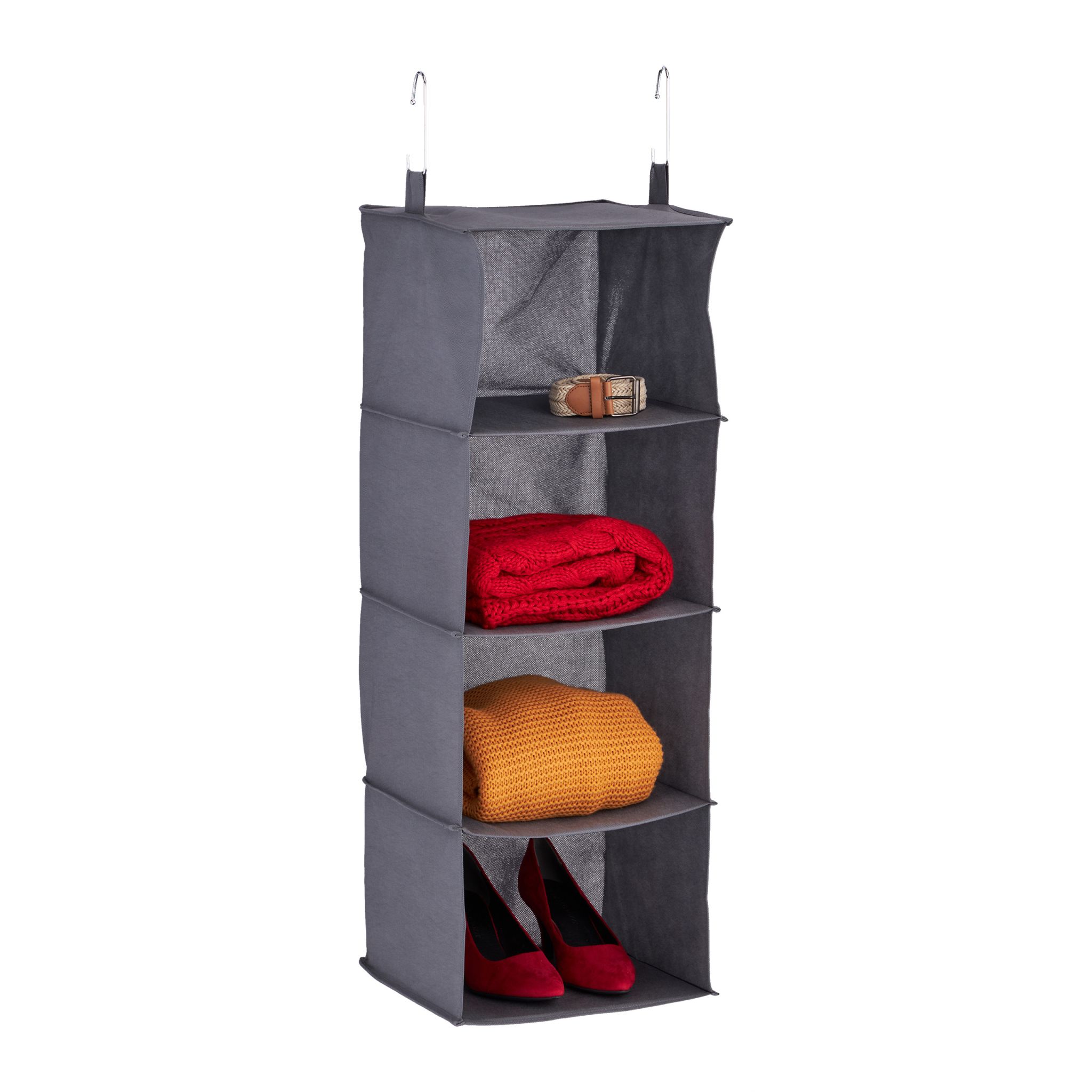 Hängeregal Kleiderschrank 4 Fächer Grau
