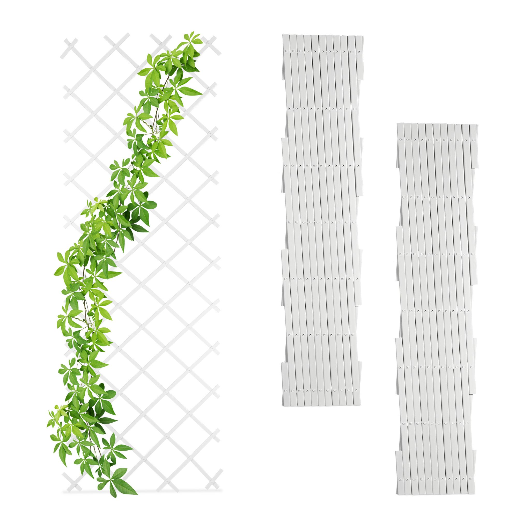 Ausziehbares Rankgitter 3er-Set 250cm Weiss