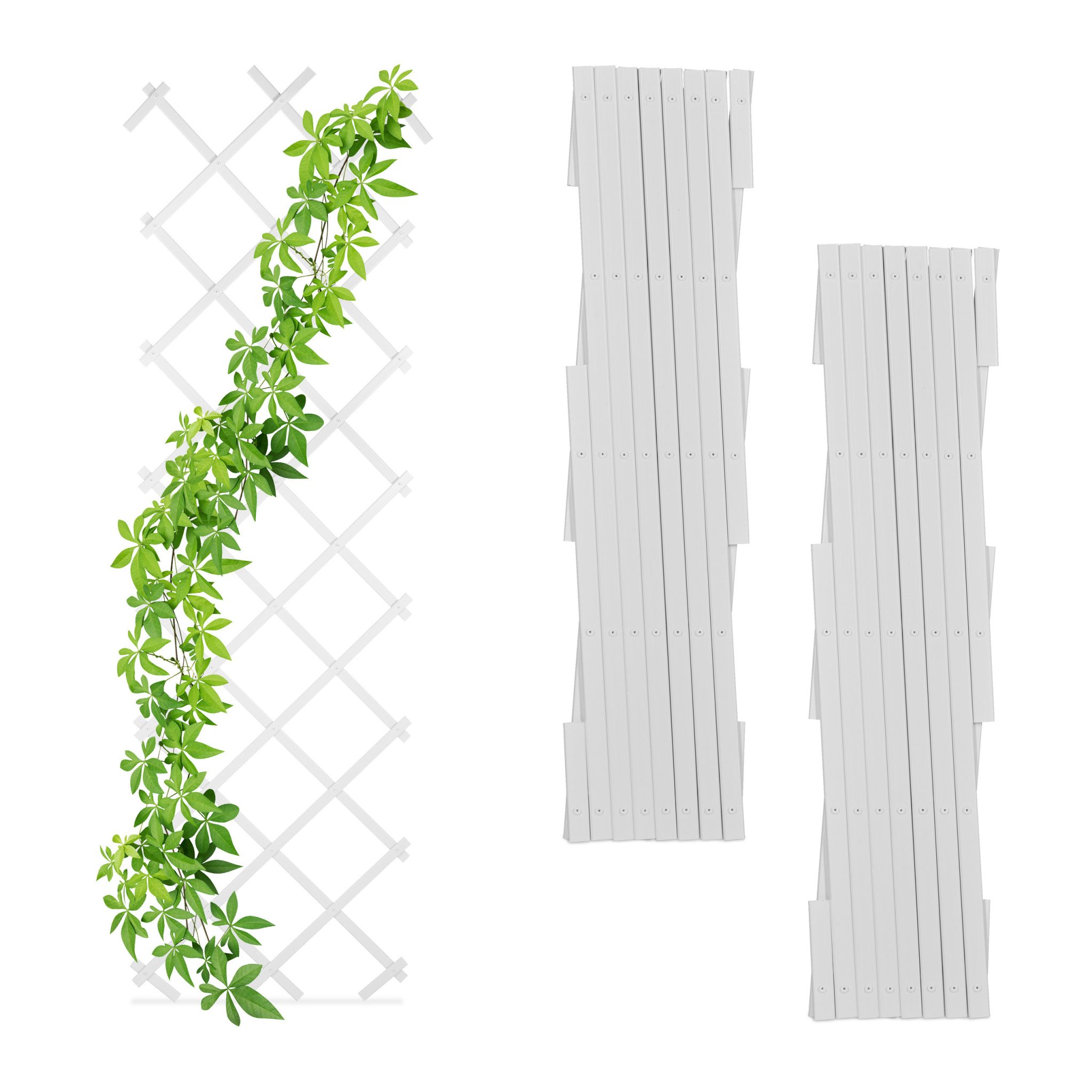 Ausziehbares Rankgitter 3er-Set 180cm Weiss