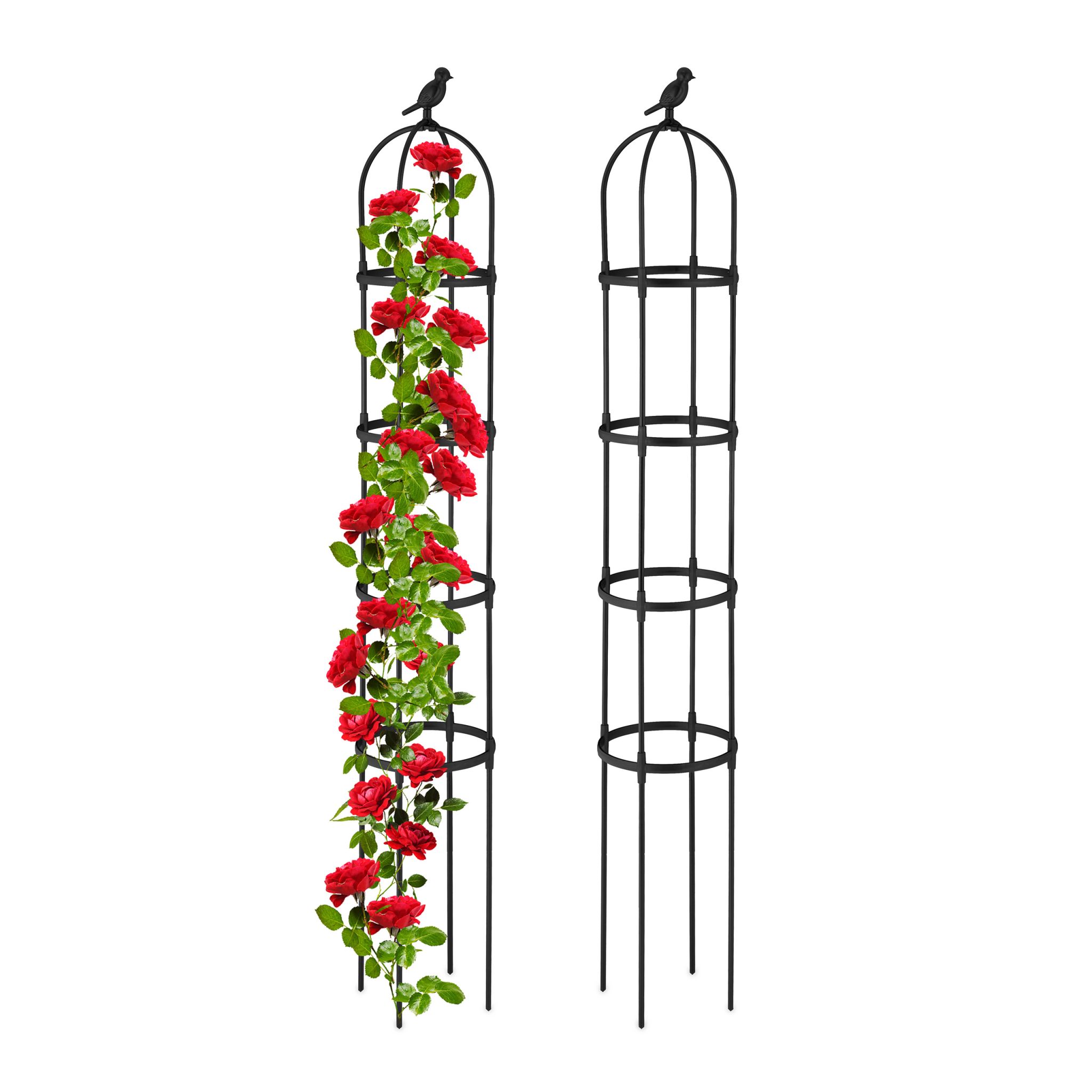 Rankhilfe 188cm hoch 2er-Set Schwarz