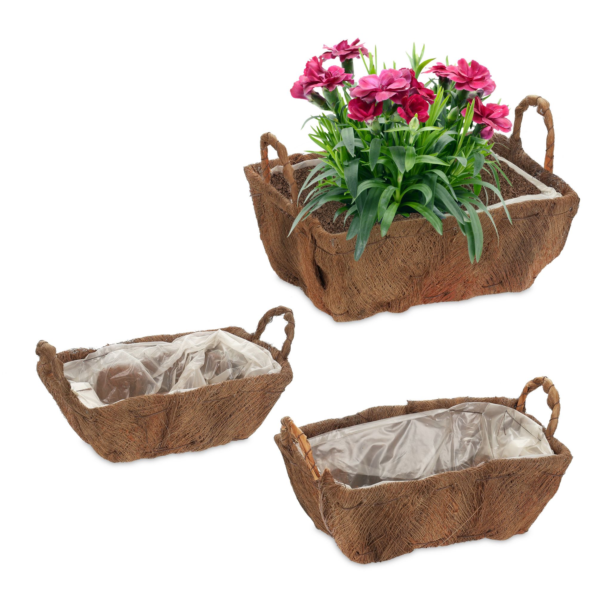 Blumenkasten Balkon 3er-Set Braun