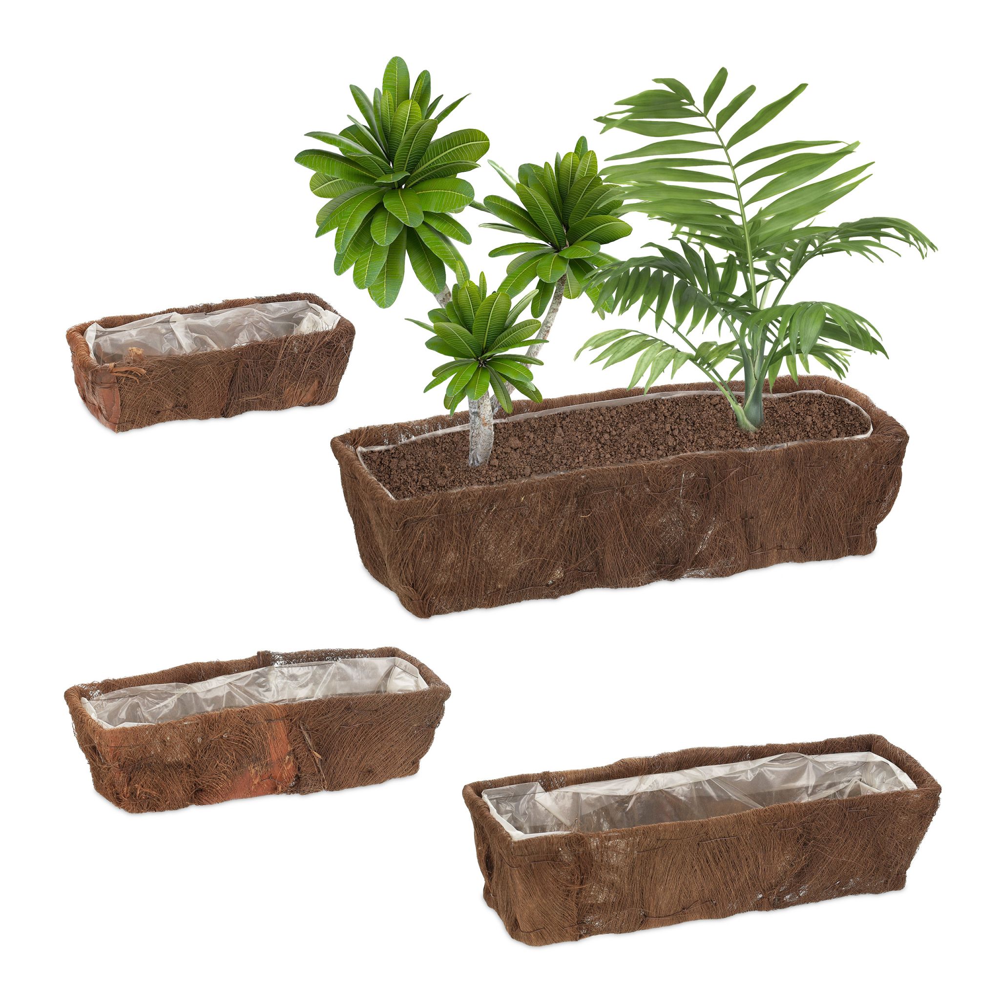 Blumenkasten 4er-Set Braun