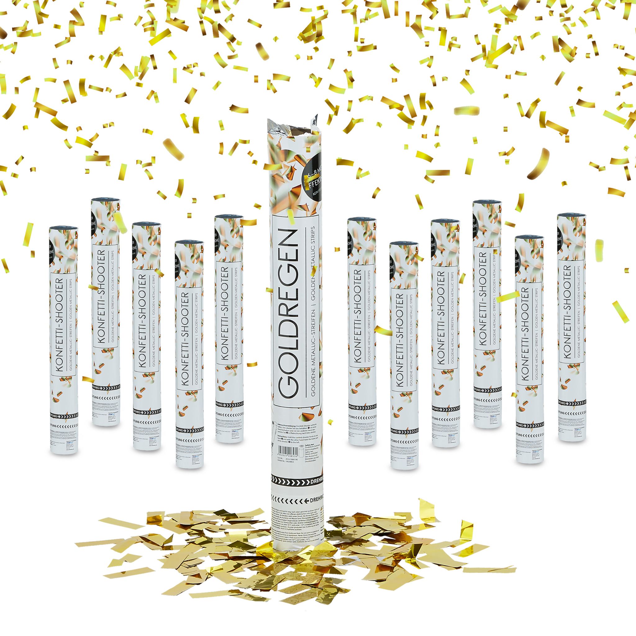 Party Popper Goldregen 40cm 12er-Set Gold