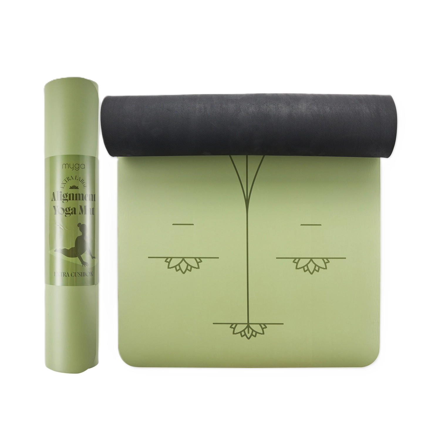 Ausrichtungs Yogamatte Extra Gross Moos