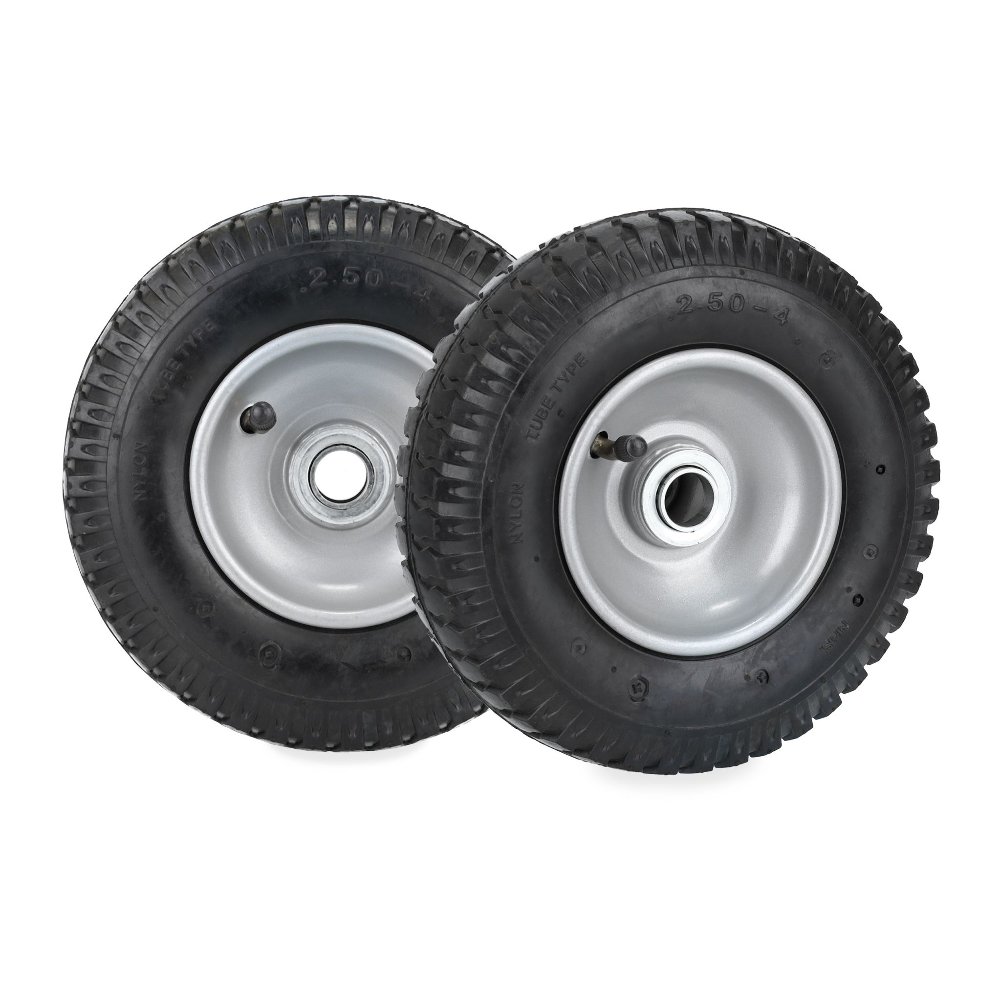 Schubkarrenrad 2.50-4 2er-Set Schwarz-Silber