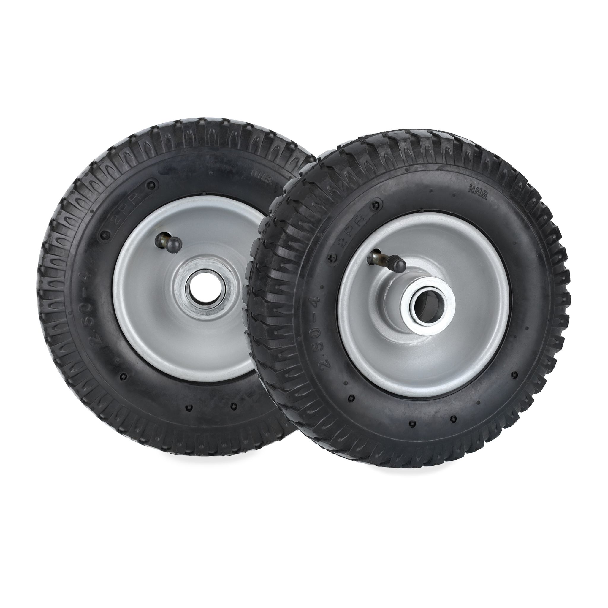 Schubkarrenrad 2.50-4 2er-Set Schwarz-Silber