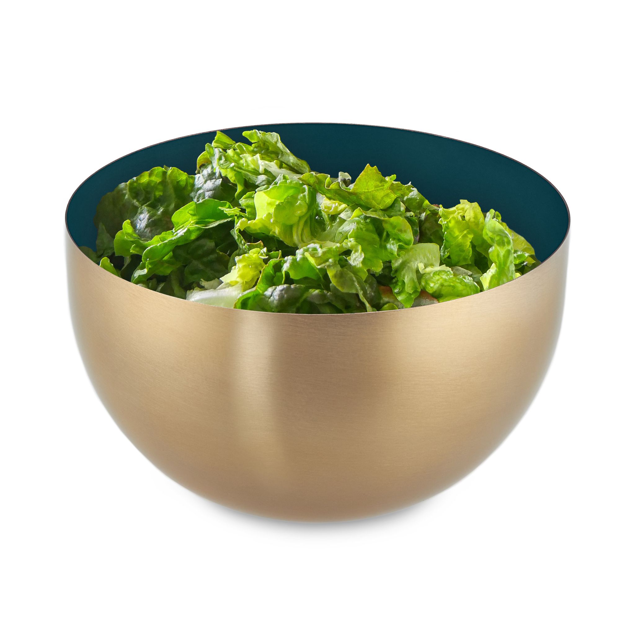 Zweifarbige Salatschüssel Edelstahl Dunkelgrün-Gold