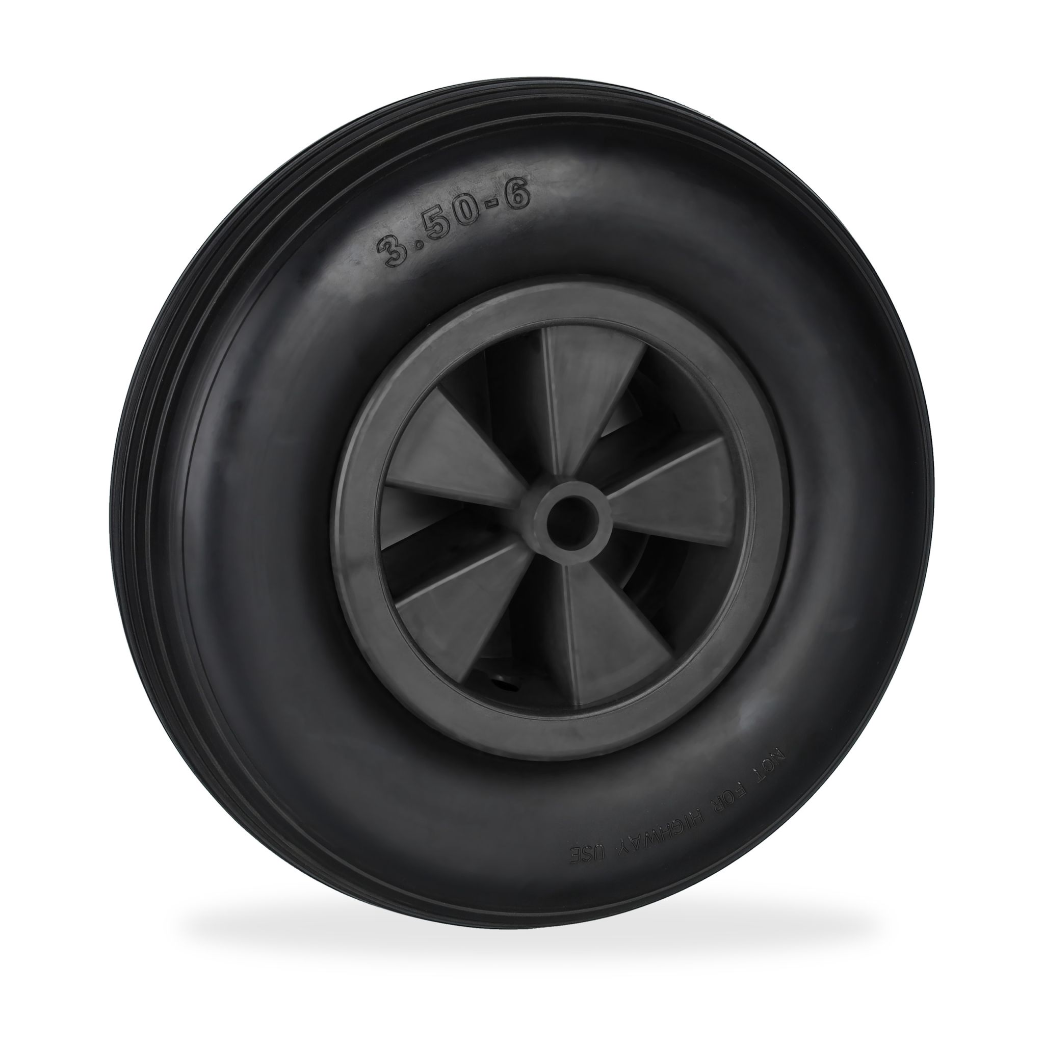 Schubkarrenrad 3.50-6 in Schwarz Schwarz