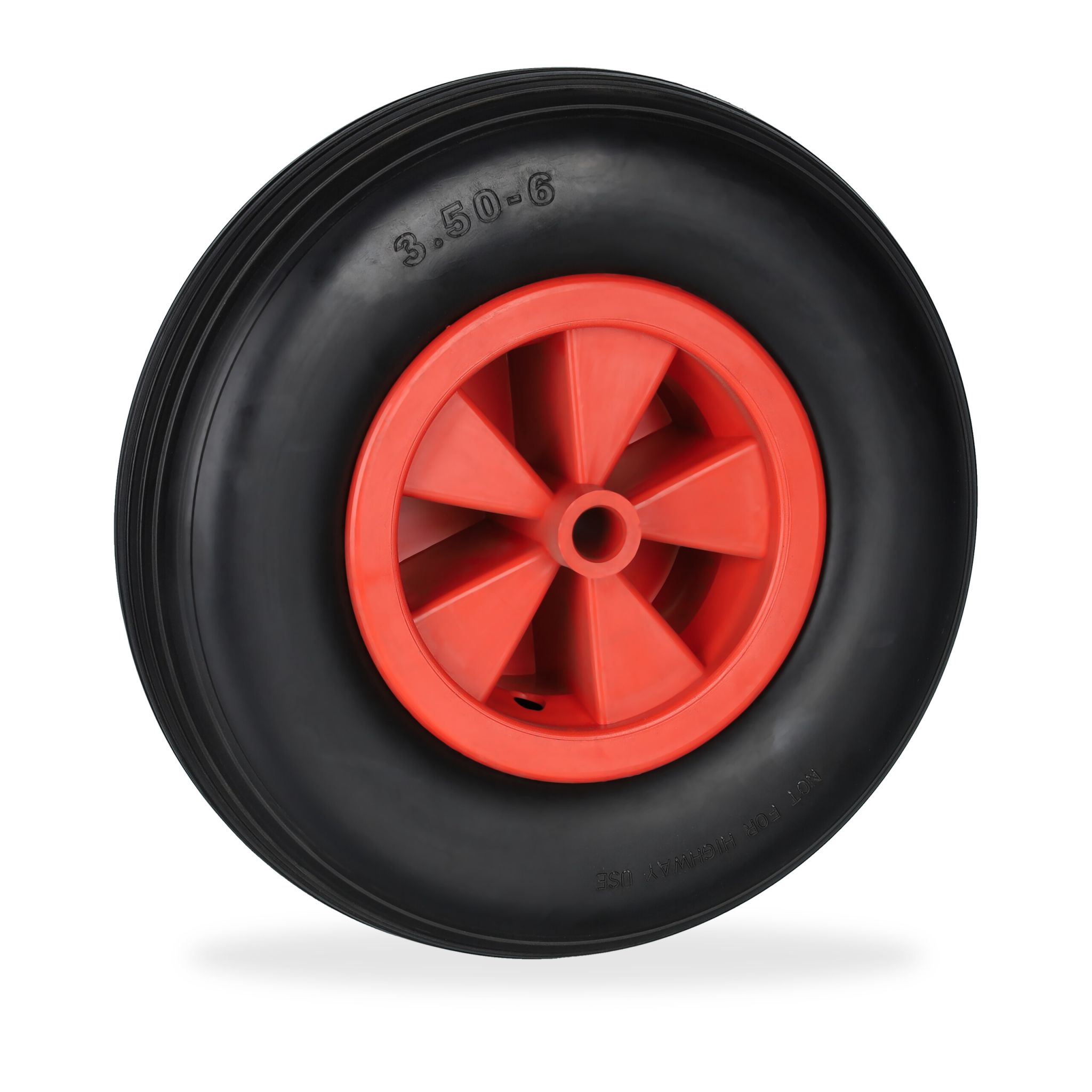 Schubkarrenrad 3.50-6 in Schwarz/Rot Rot-Schwarz